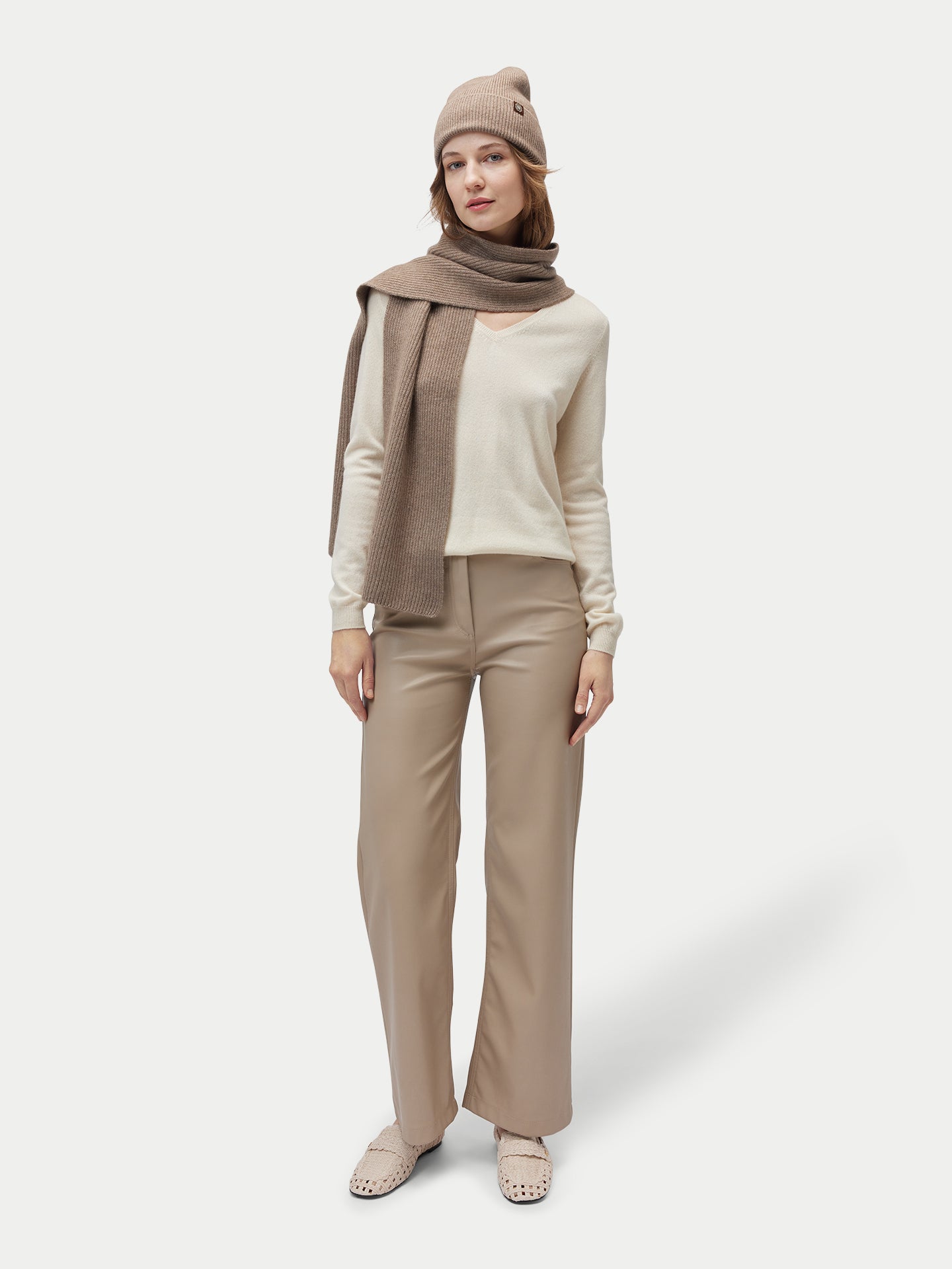 Rippenstrick Kaschmir Mütze