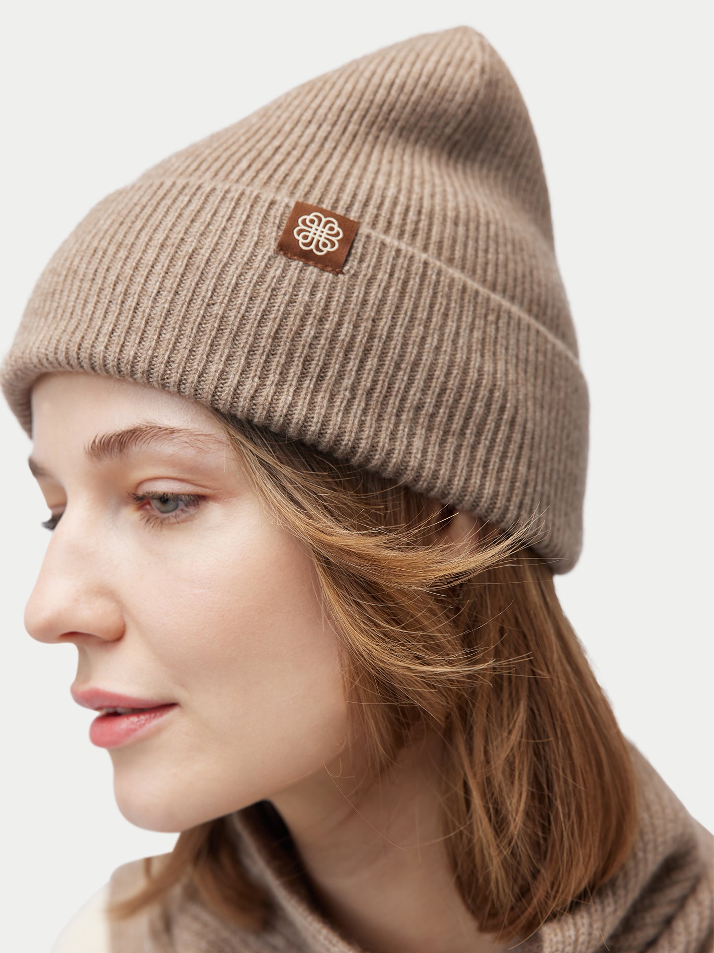 Rippenstrick Kaschmir Mütze