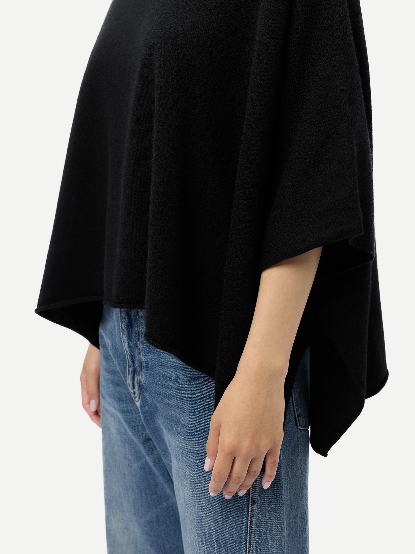 Timeless Kaschmir-Poncho mit Bootsausschnitt