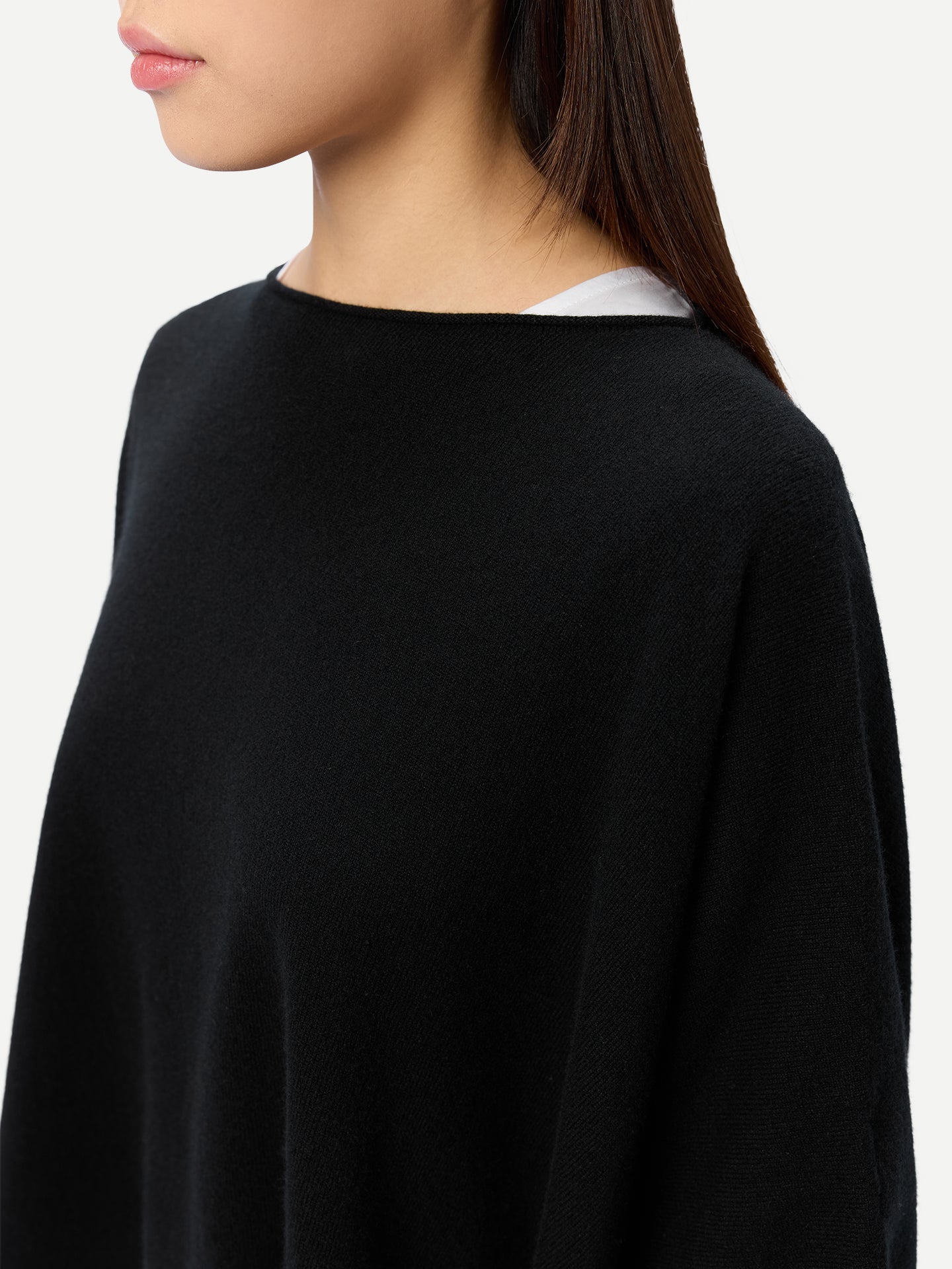 Timeless Kaschmir-Poncho mit Bootsausschnitt