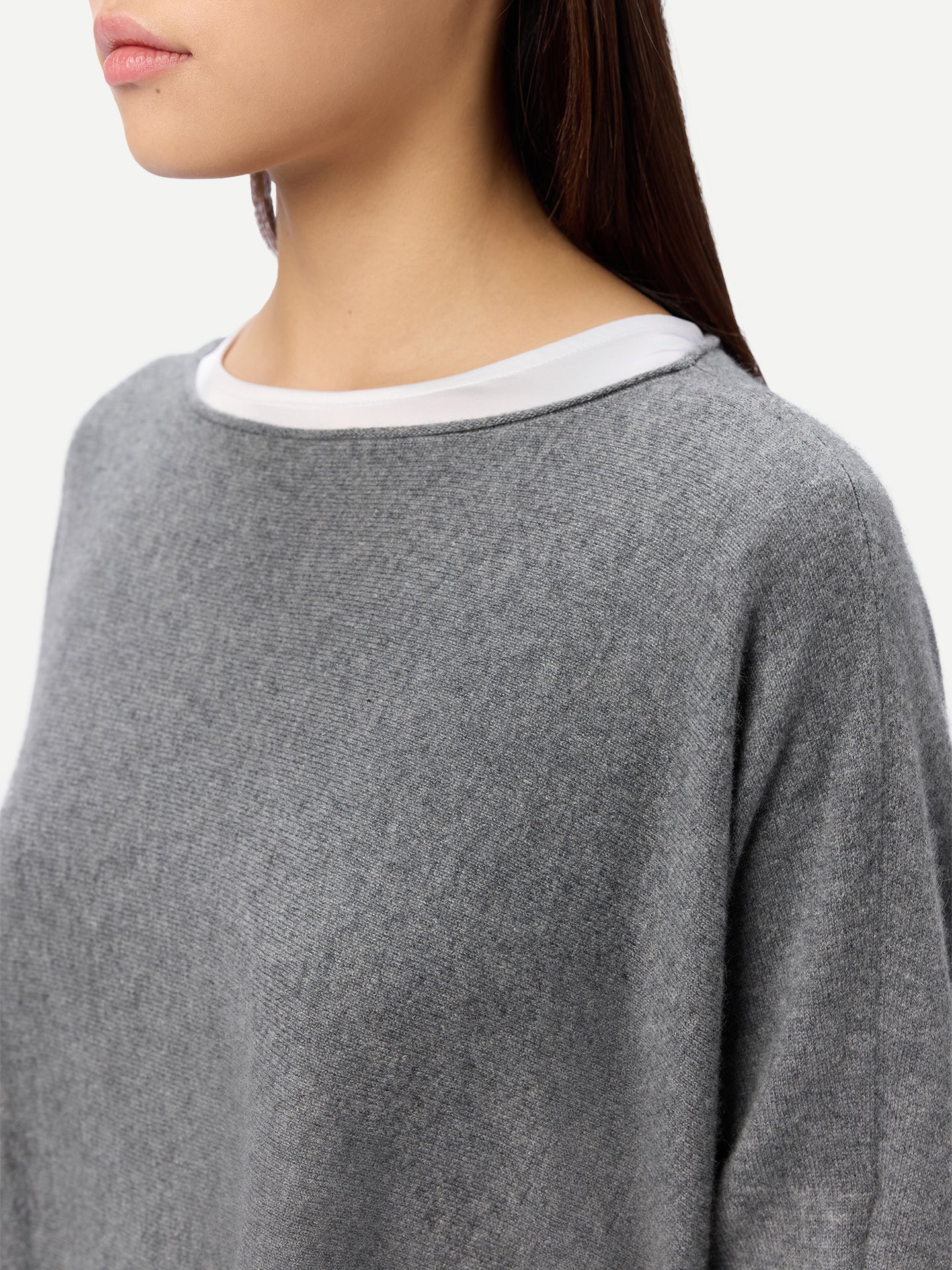 Kaschmir-Poncho mit U-Boot-Ausschnitt