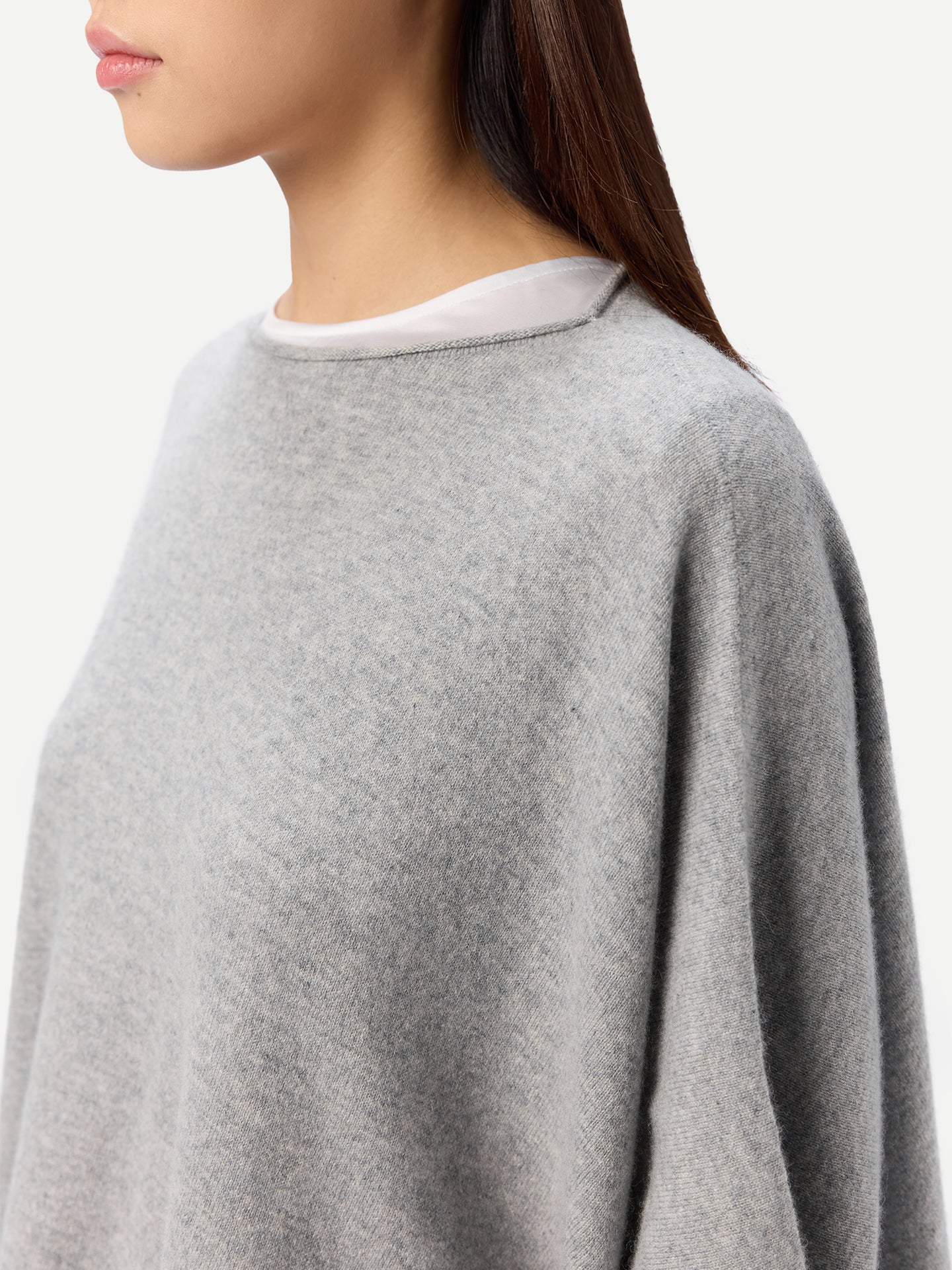 Timeless Kaschmir-Poncho mit Bootsausschnitt