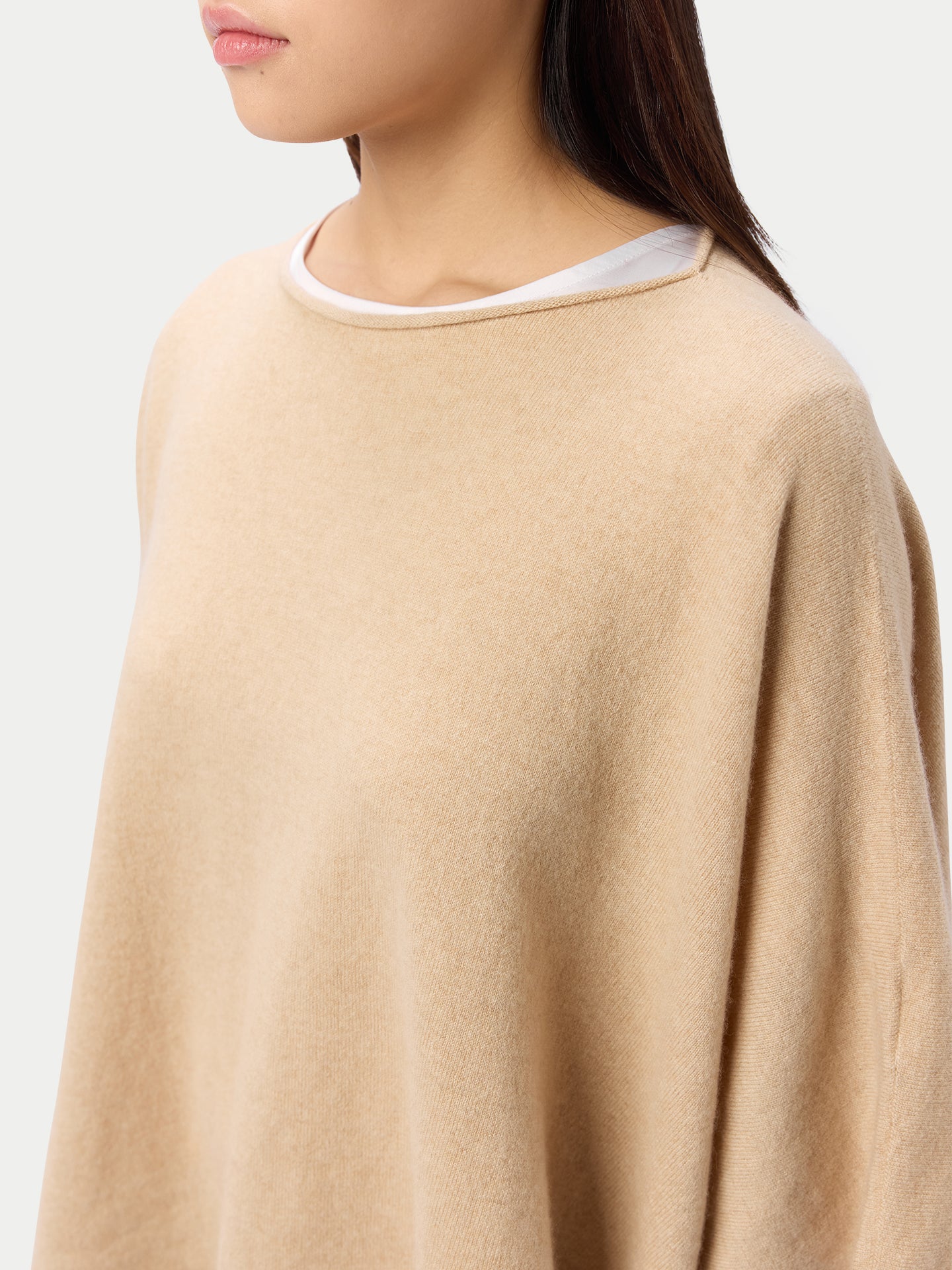 Timeless Kaschmir-Poncho mit Bootsausschnitt