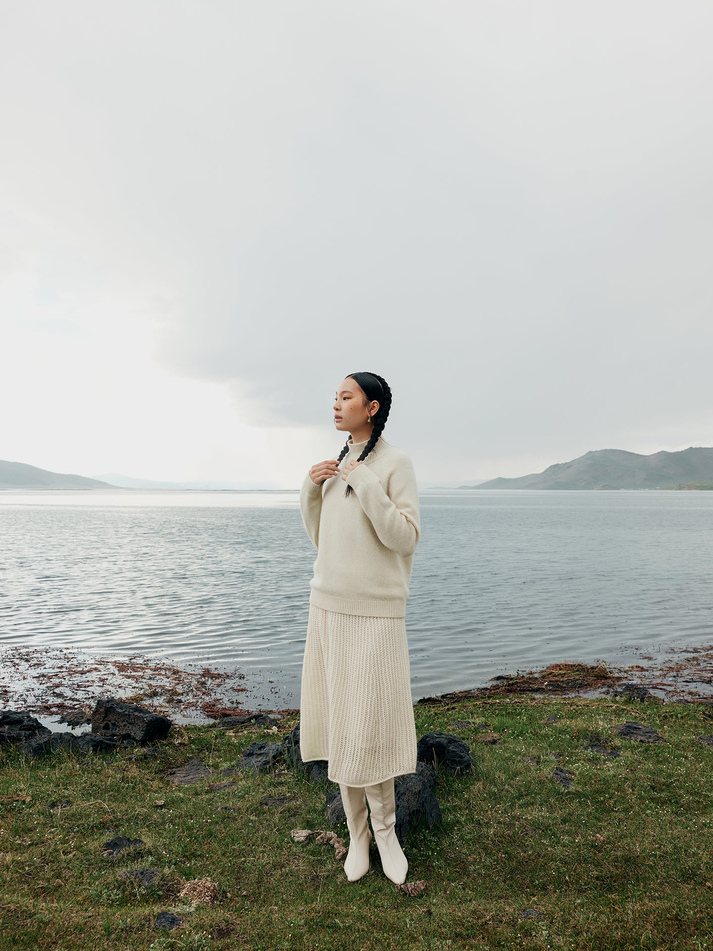 Kaschmir Rock aus Ajour-Strick