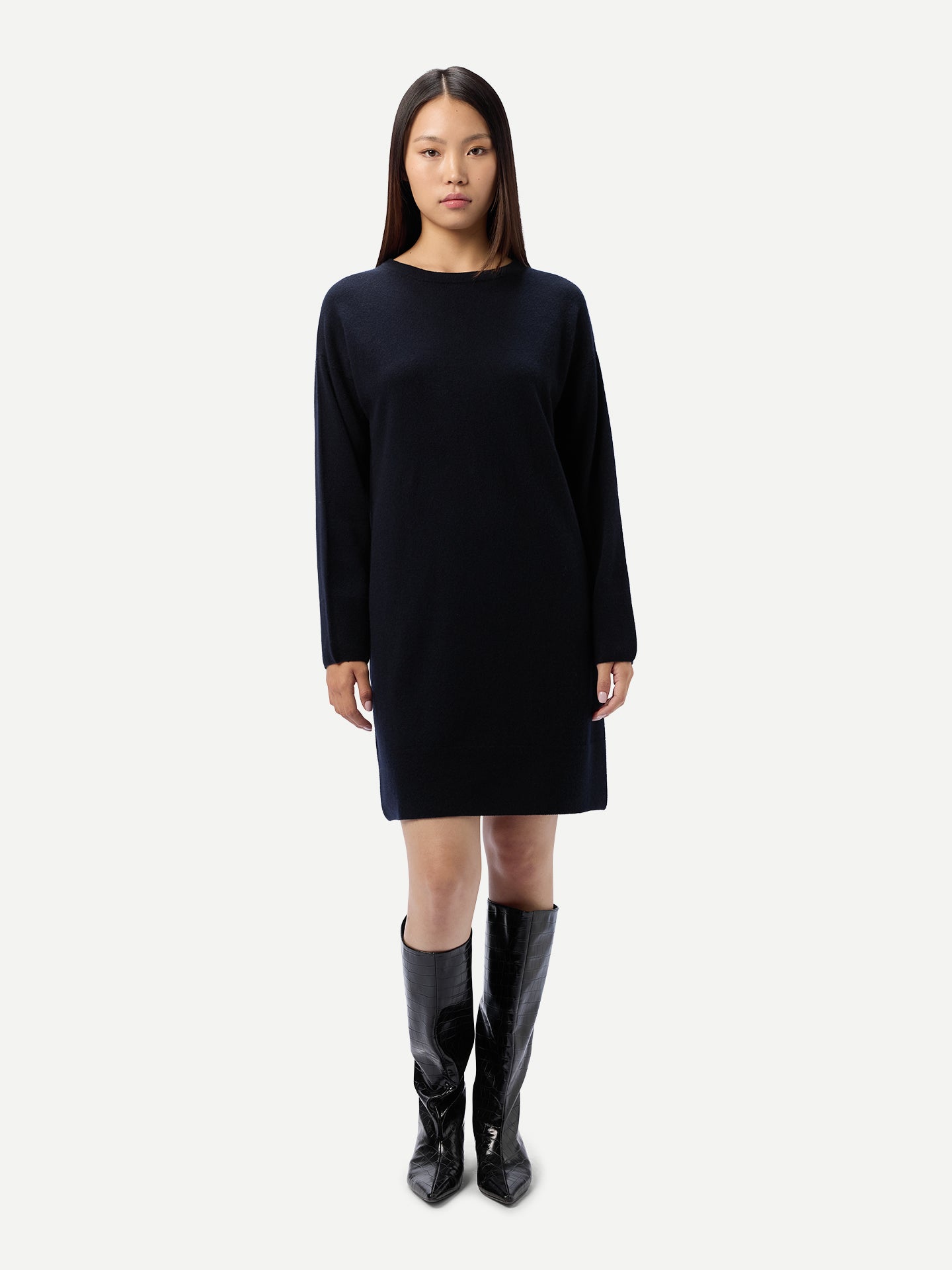 Strickkleid mit Rundhalsausschnitt