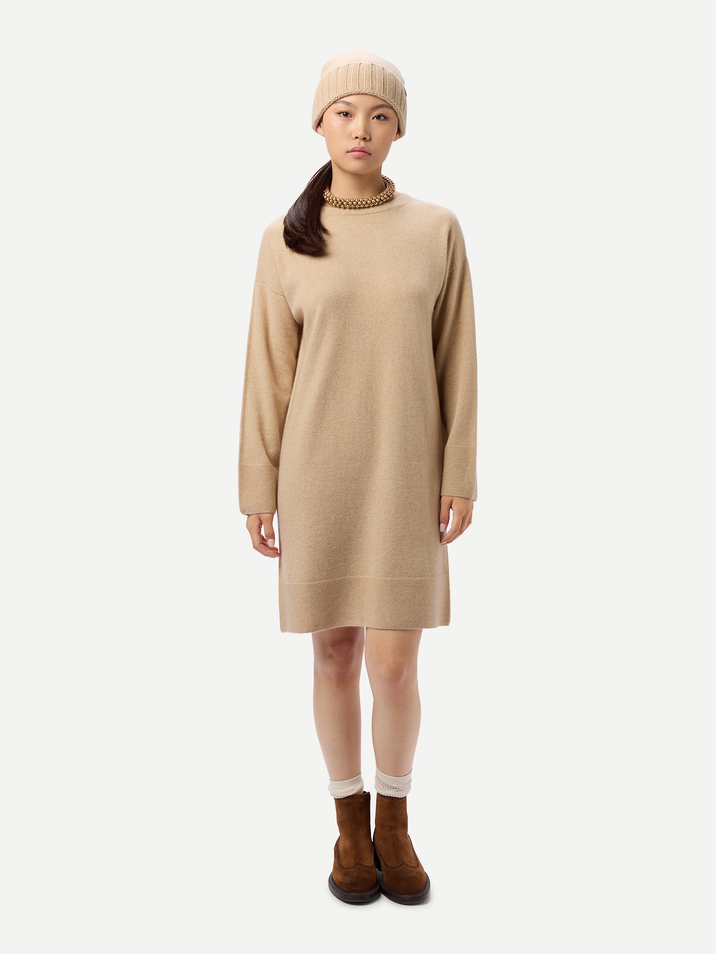 Strickkleid mit Rundhalsausschnitt