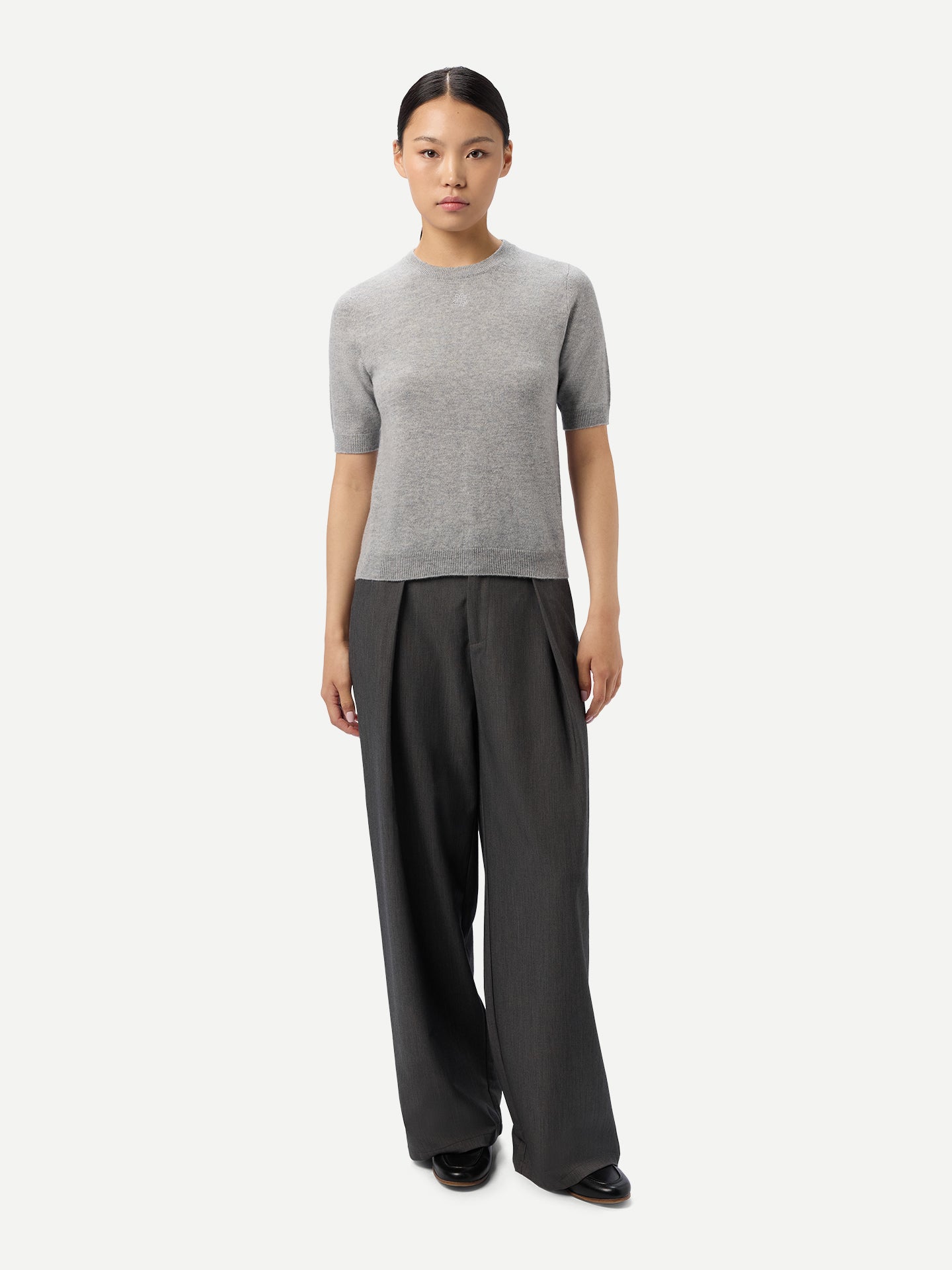 Kaschmir-Pullover mit kurzen Ärmeln