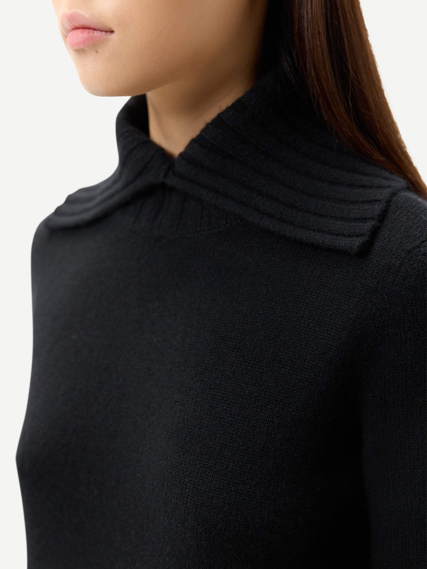 Kaschmir-Pullover mit Umklapp-Rollkragen