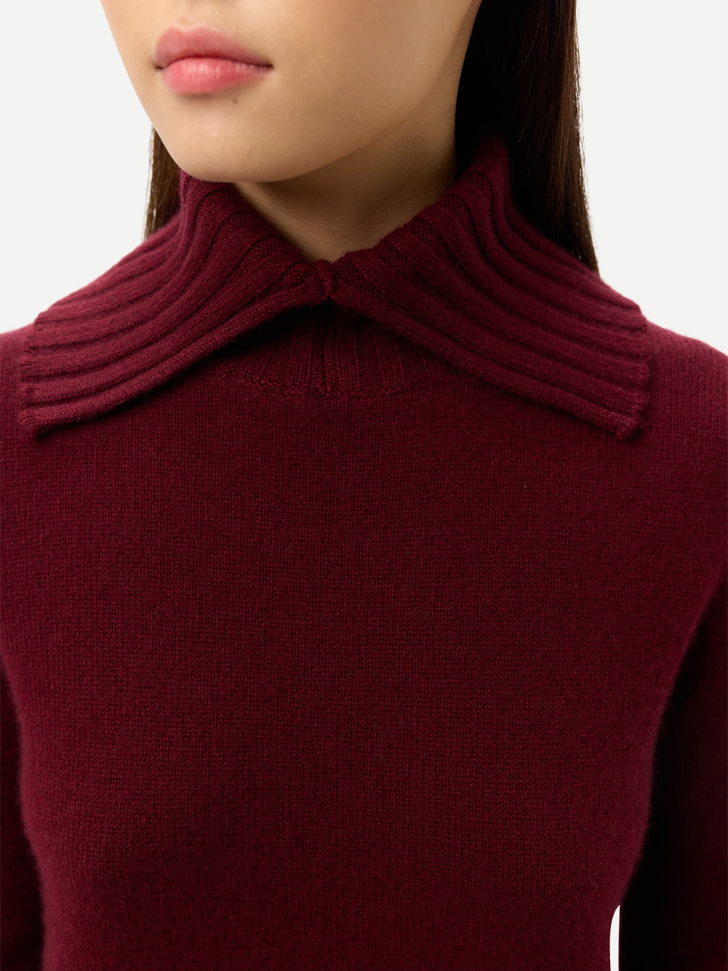 Kaschmir-Pullover mit Umklapp-Rollkragen