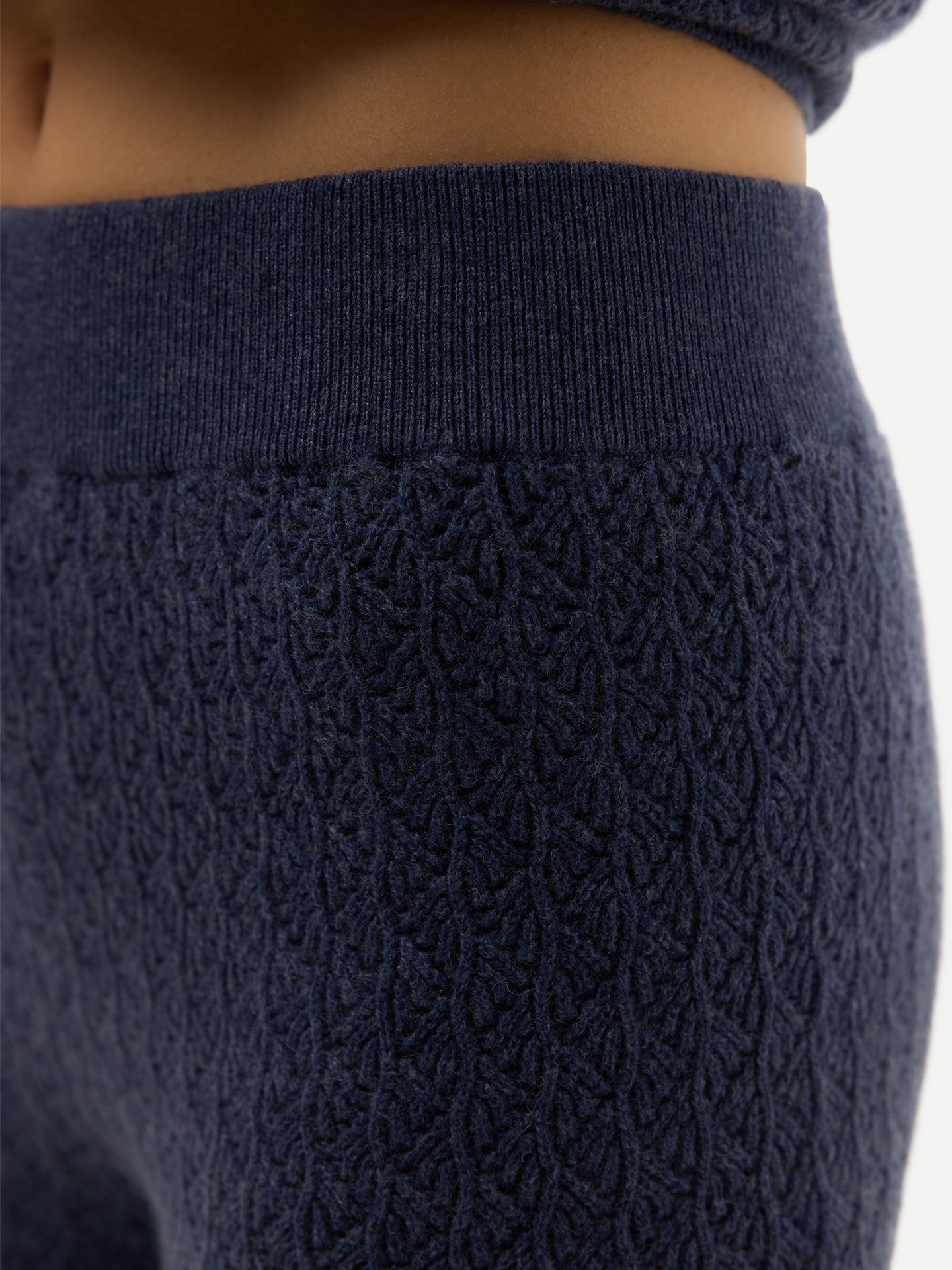 Weite Ajour-Strick Kaschmir-Hose für Damen | GOBI Cashmere