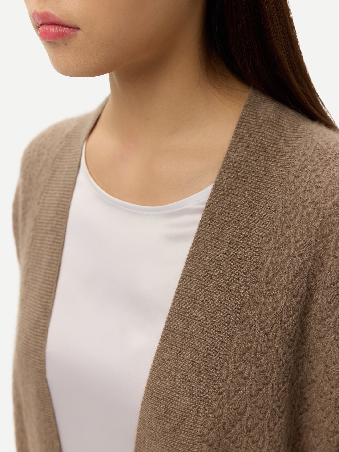 Ajour-Strick Kaschmir-Cardigan