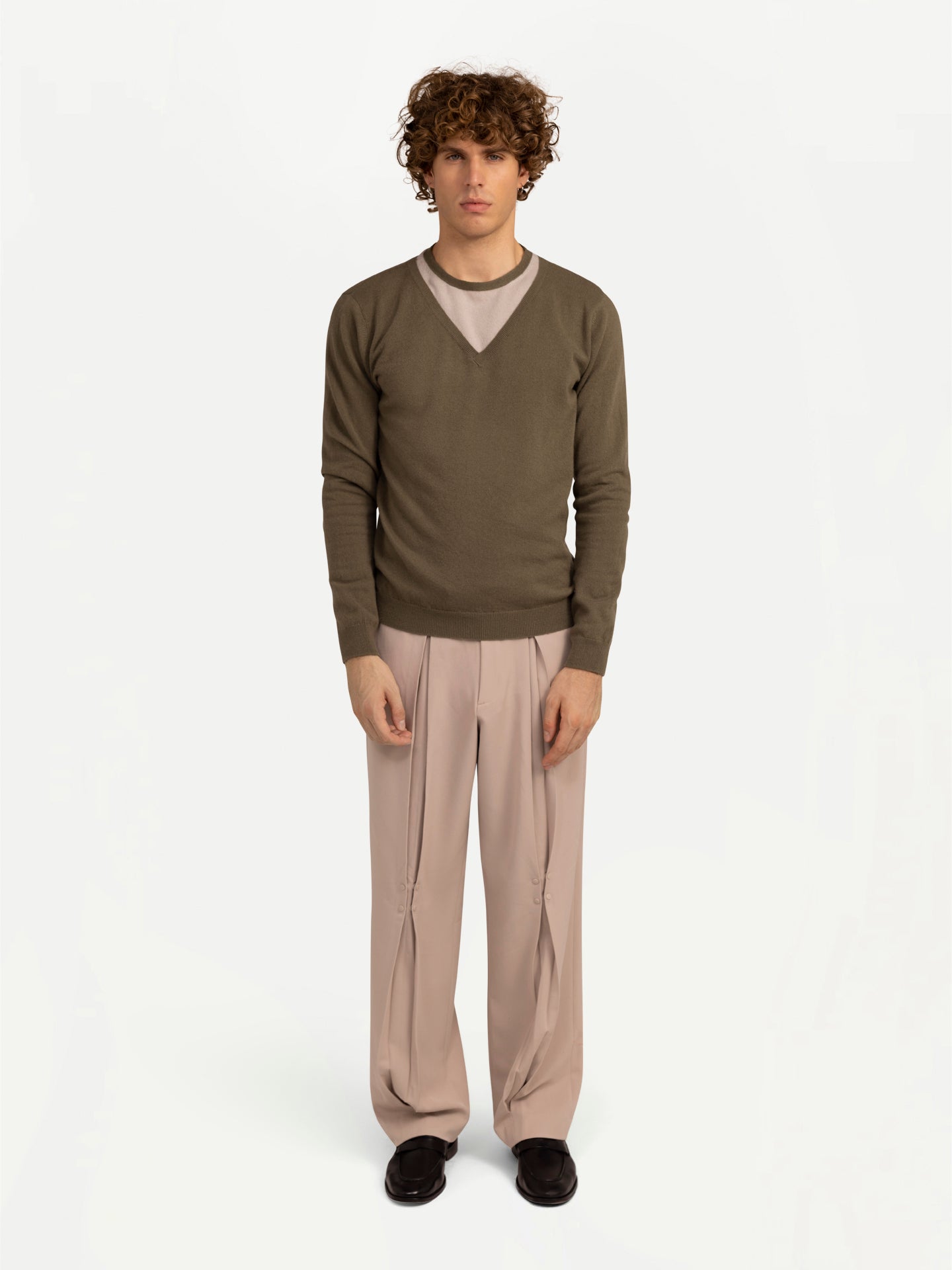 Kaschmirpullover mit Kombikragen
