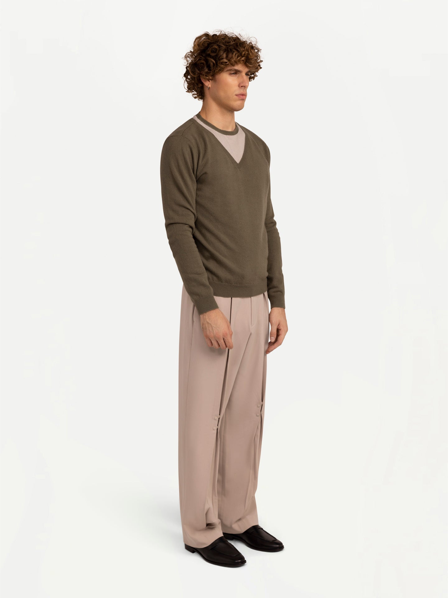 Kaschmirpullover mit Kombikragen