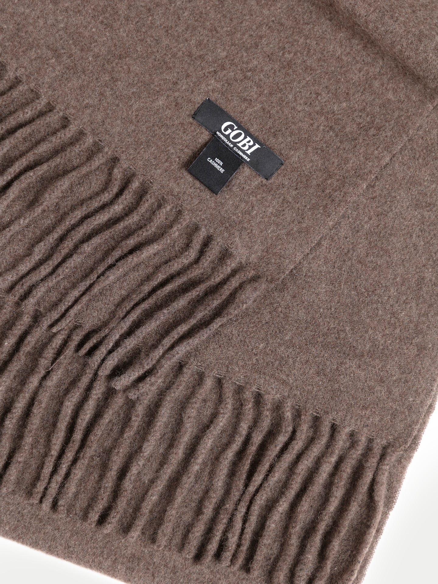 Kaschmirschal mit Fransen Kakao - Gobi Cashmere
