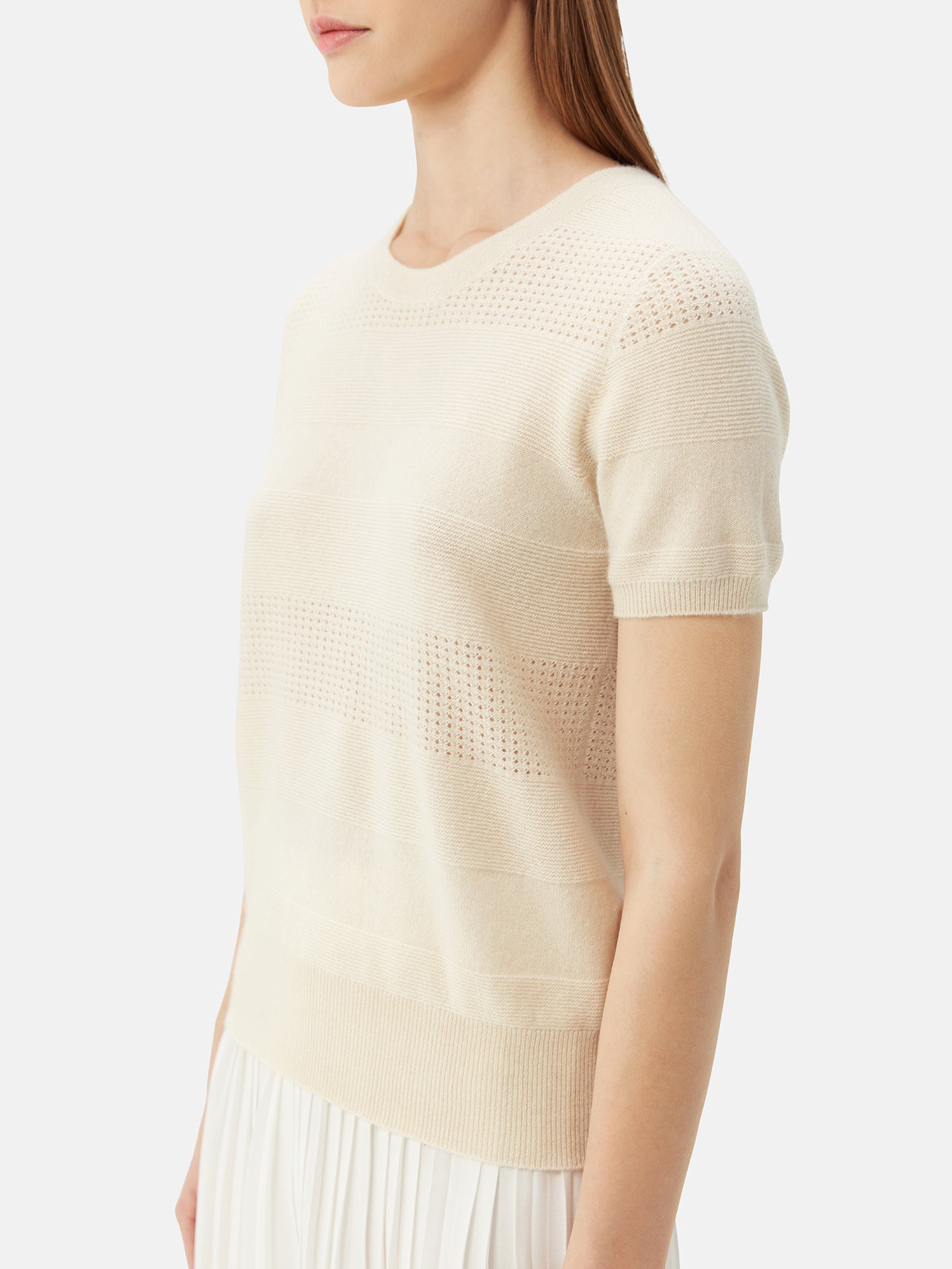 Authentisches kurzärmeliges Kaschmir-Top | GOBI Cashmere