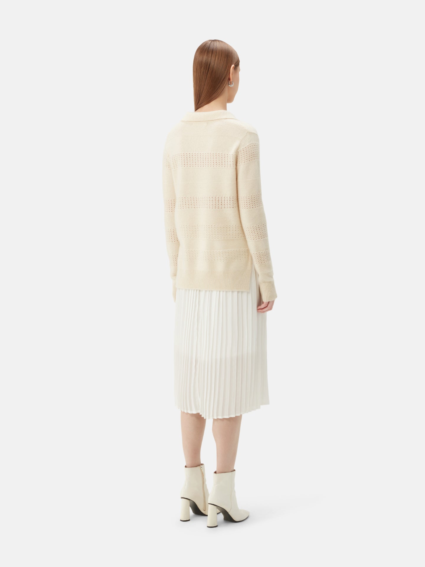 Kaschmir-Polo mit gemischtem Strickmuster | GOBI Cashmere