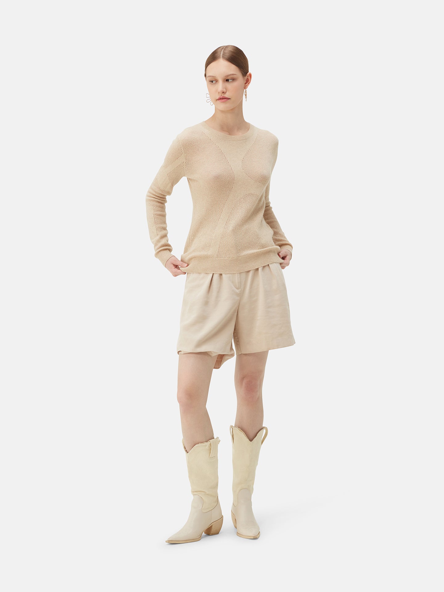 Leichter Kaschmir R-Ausschnitt - Komfort | GOBI Cashmere