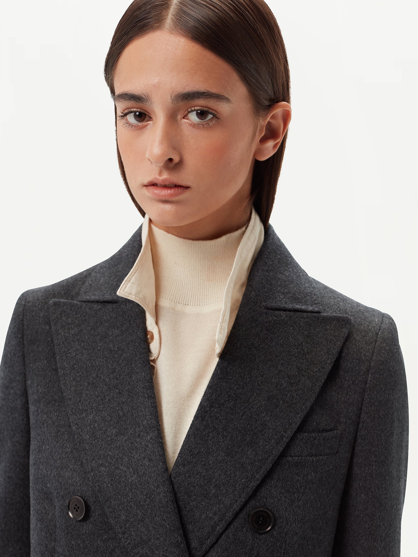 Langer Kaschmirmantel mit Spitzenrevers