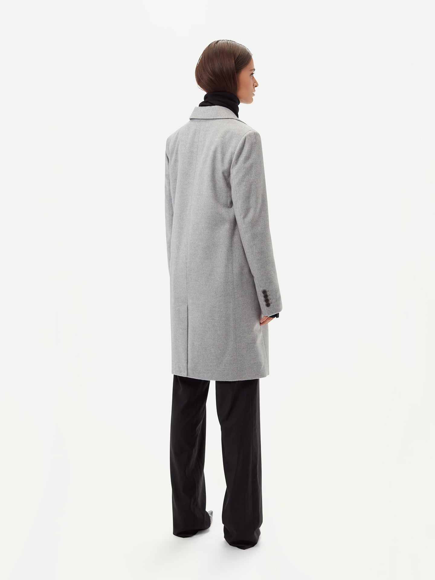Damen Kaschmirmantel mit eingekerbtem Revers