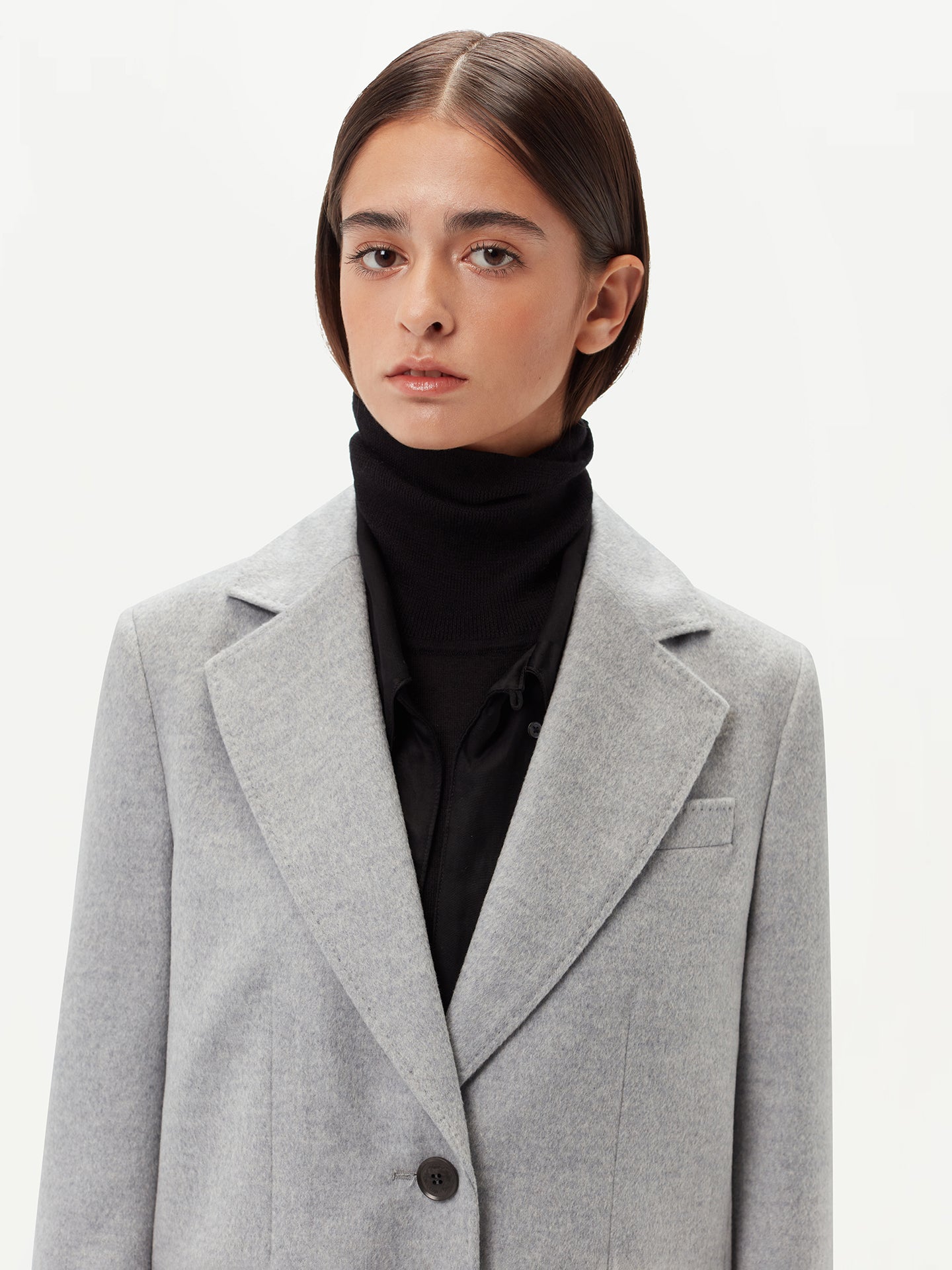 Damen Kaschmirmantel mit eingekerbtem Revers