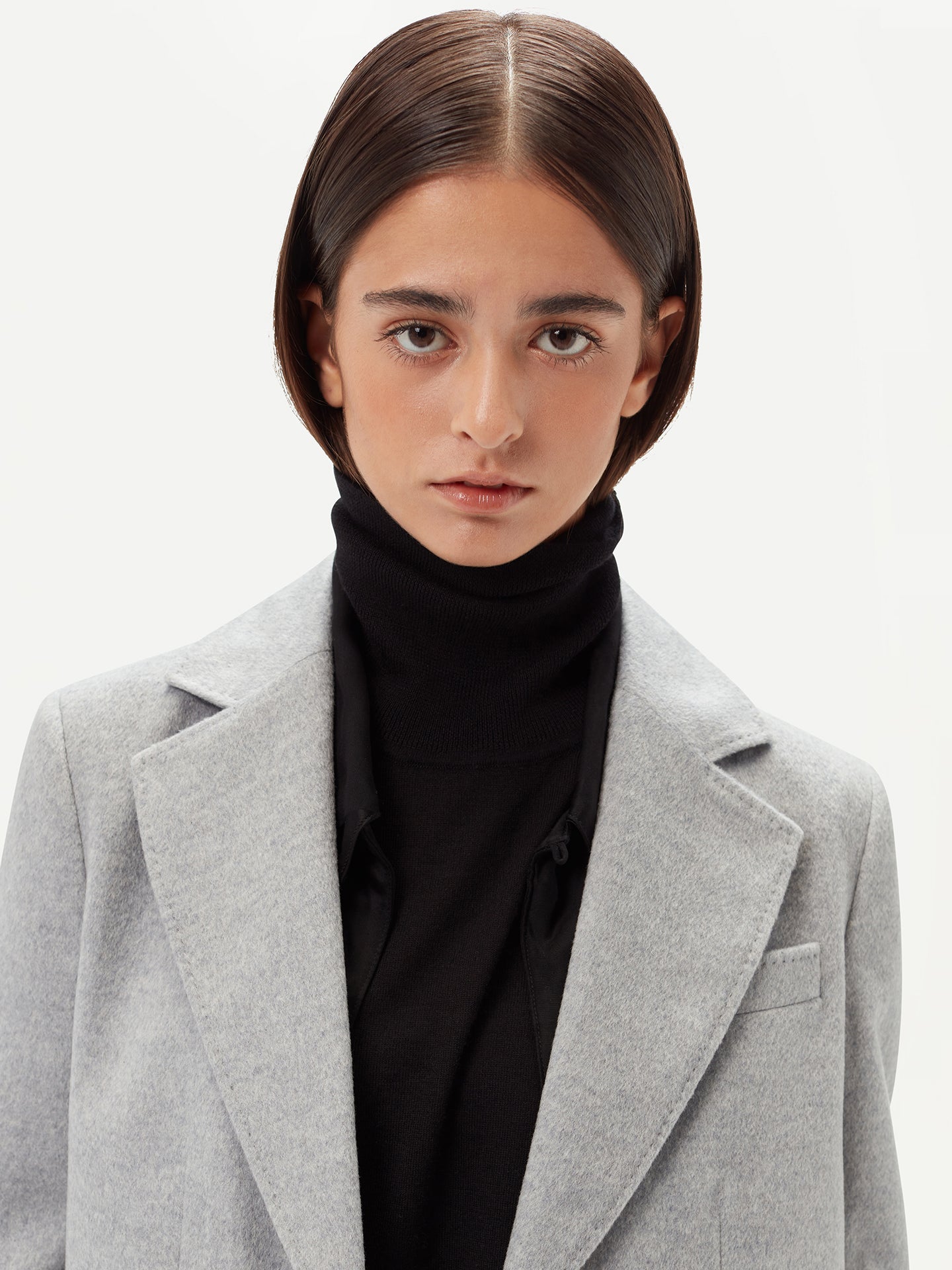 Damen Kaschmirmantel mit eingekerbtem Revers