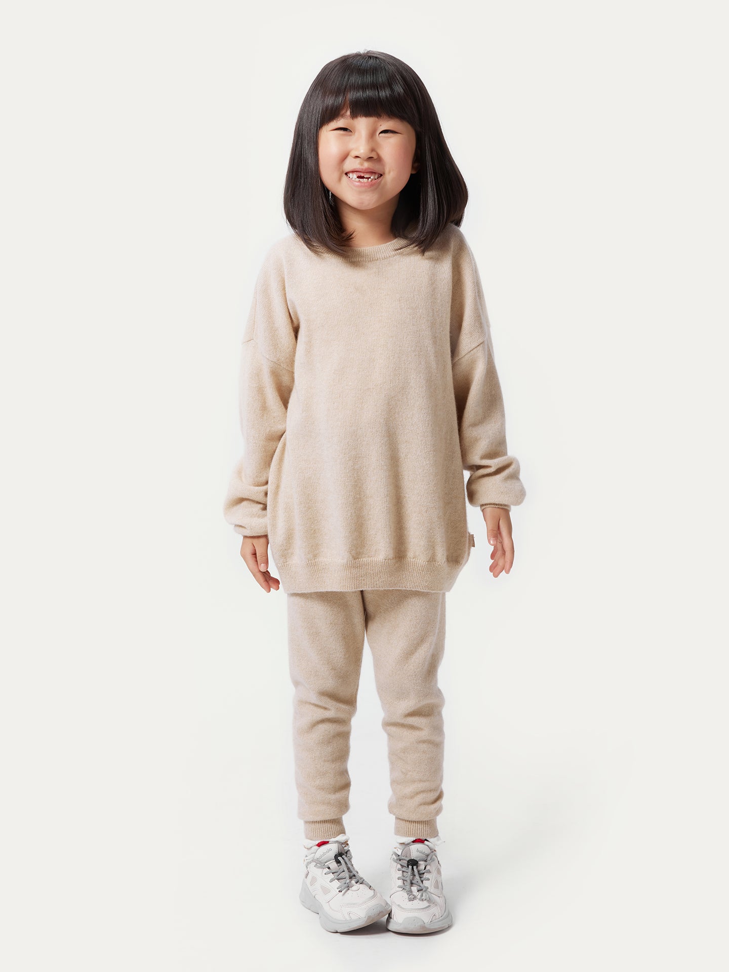 Naturfarbe Kaschmir Jogger für Kinder