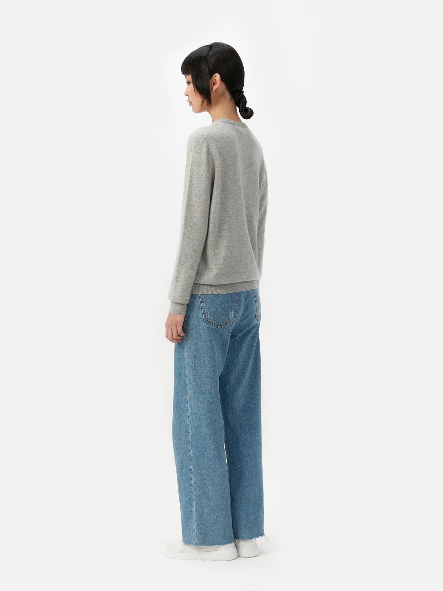 Basic B-Ausschnitt Kaschmirstrickjacke