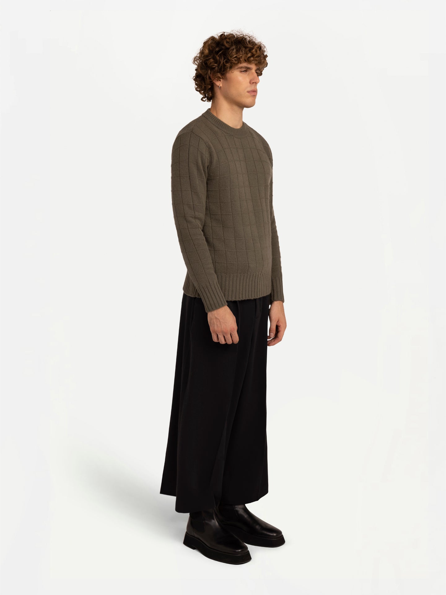 Kaschmirpullover mit Quadratmuster