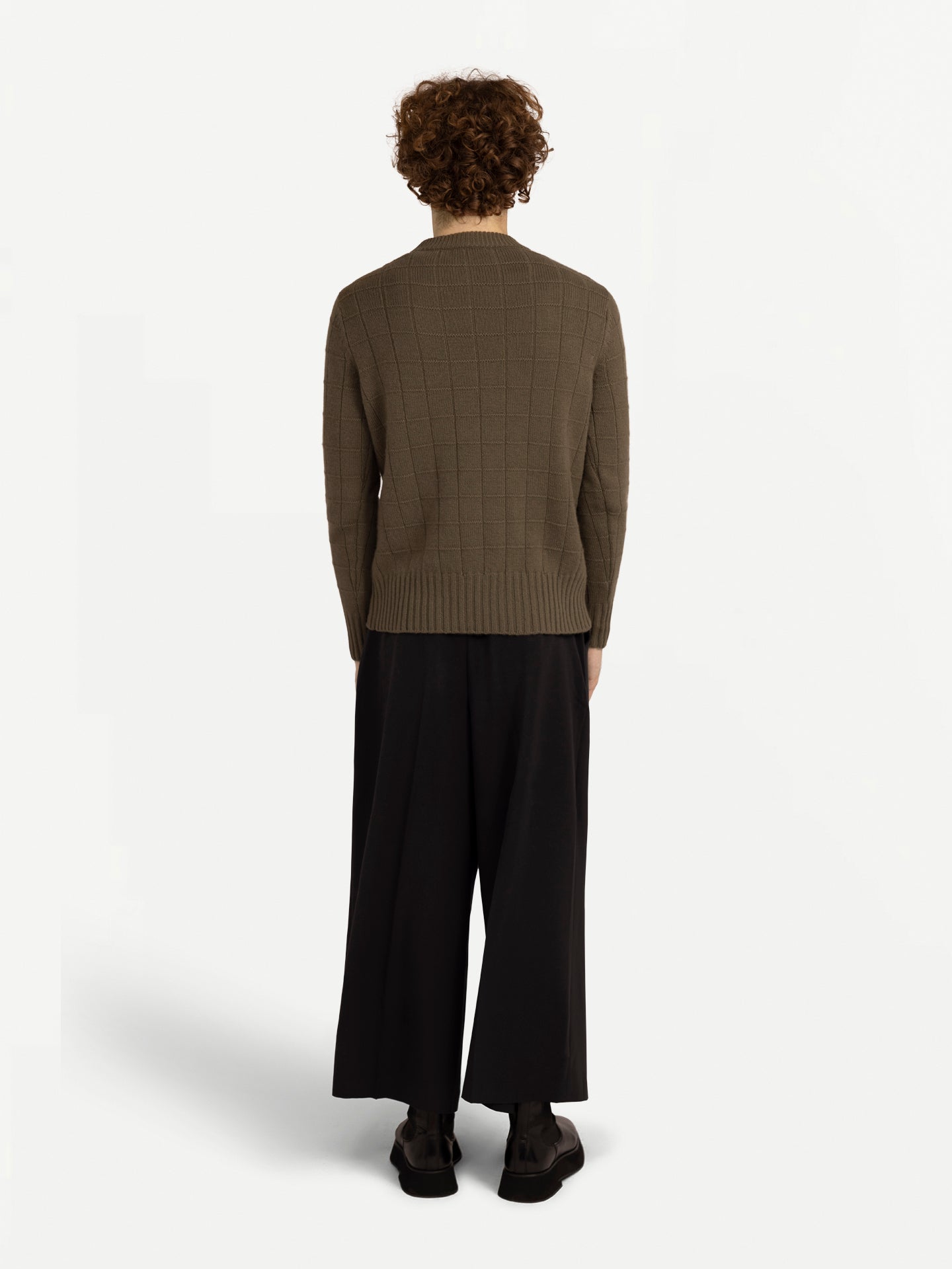 Kaschmirpullover mit Quadratmuster