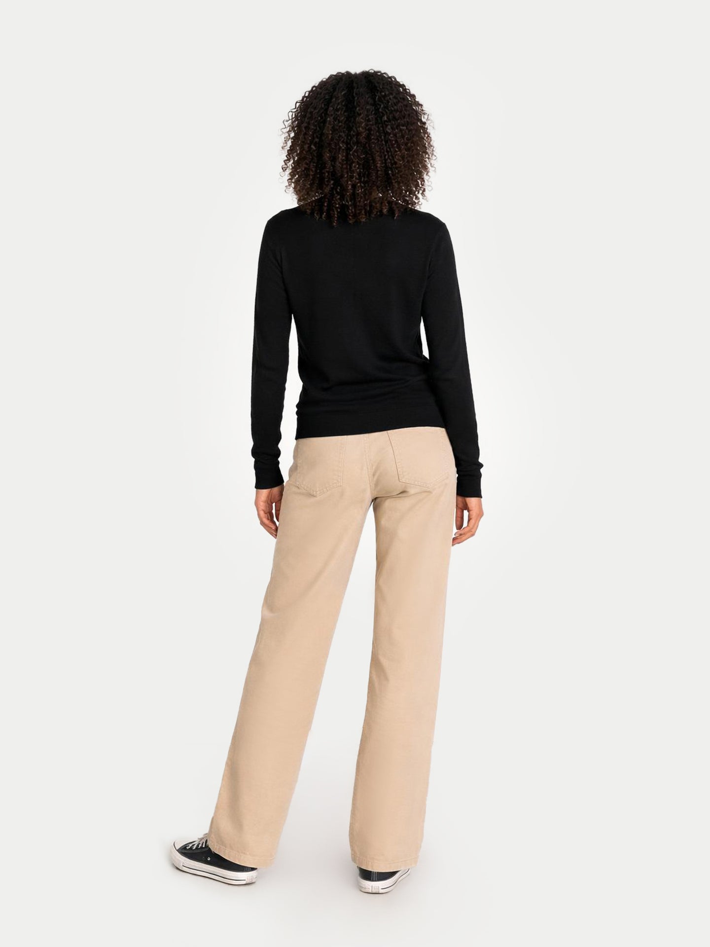 Basic V-Ausschnitt Kaschmirstrickjacke