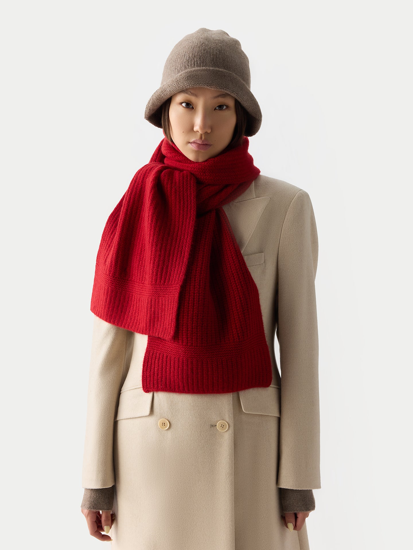 Eleganter Filz-Bucket Hat Taupe - Gobi Cashmere