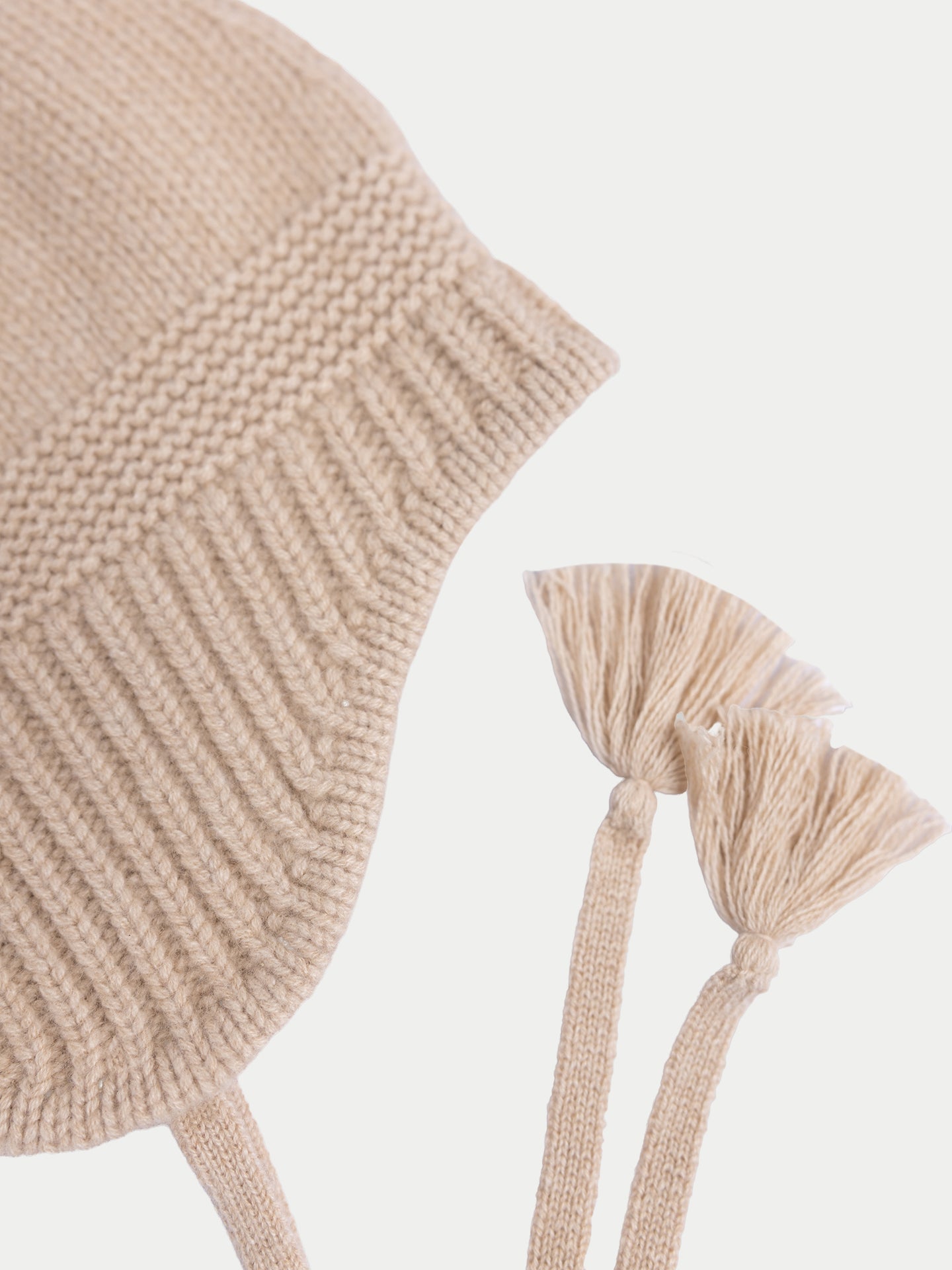 Ultimate Warmth Strick-Bindemütze Beige - Gobi Cashmere