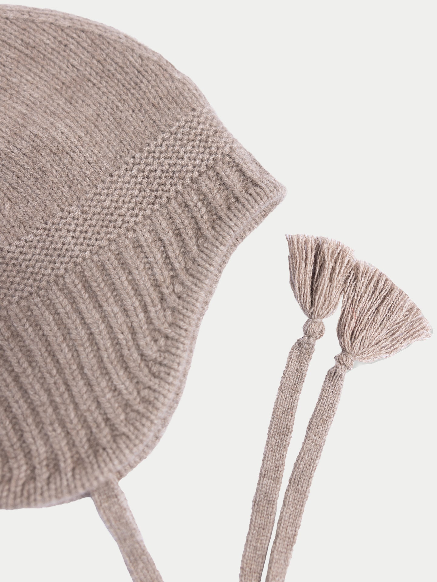 Ultimate Warmth Strick-Bindemütze Taupe - Gobi Cashmere