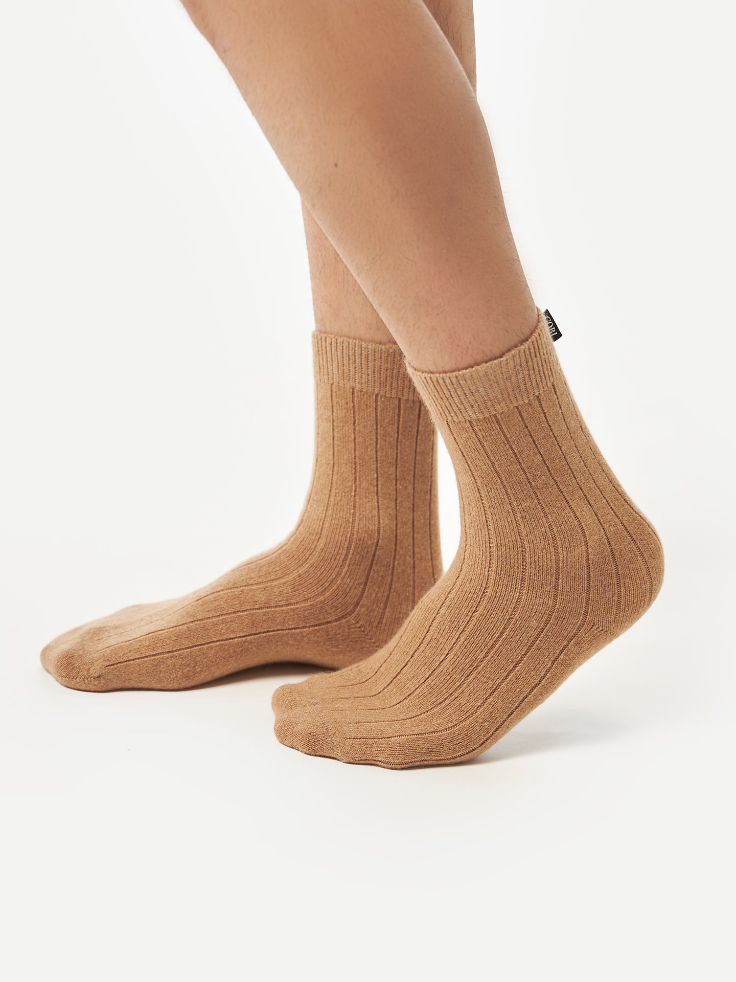 Unisex Kaschmir Strick-Bettsocken mit Trim Schaffell - Gobi Cashmere