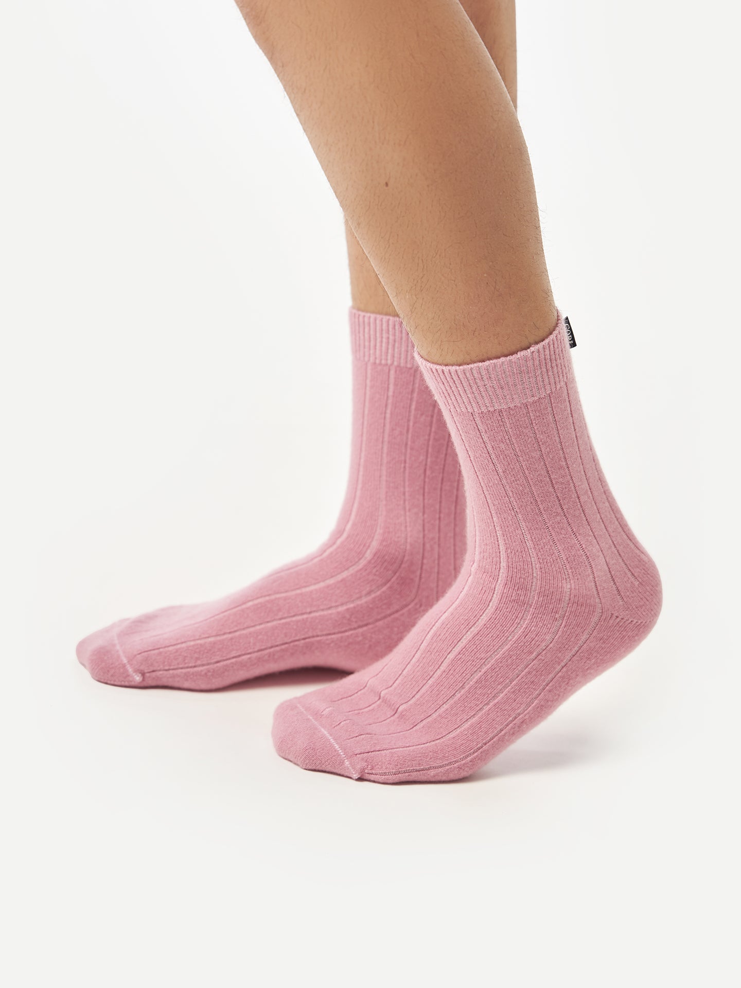 Unisex Kaschmir Strick-Bettsocken mit Trim Orchid Smoke - Gobi Cashmere