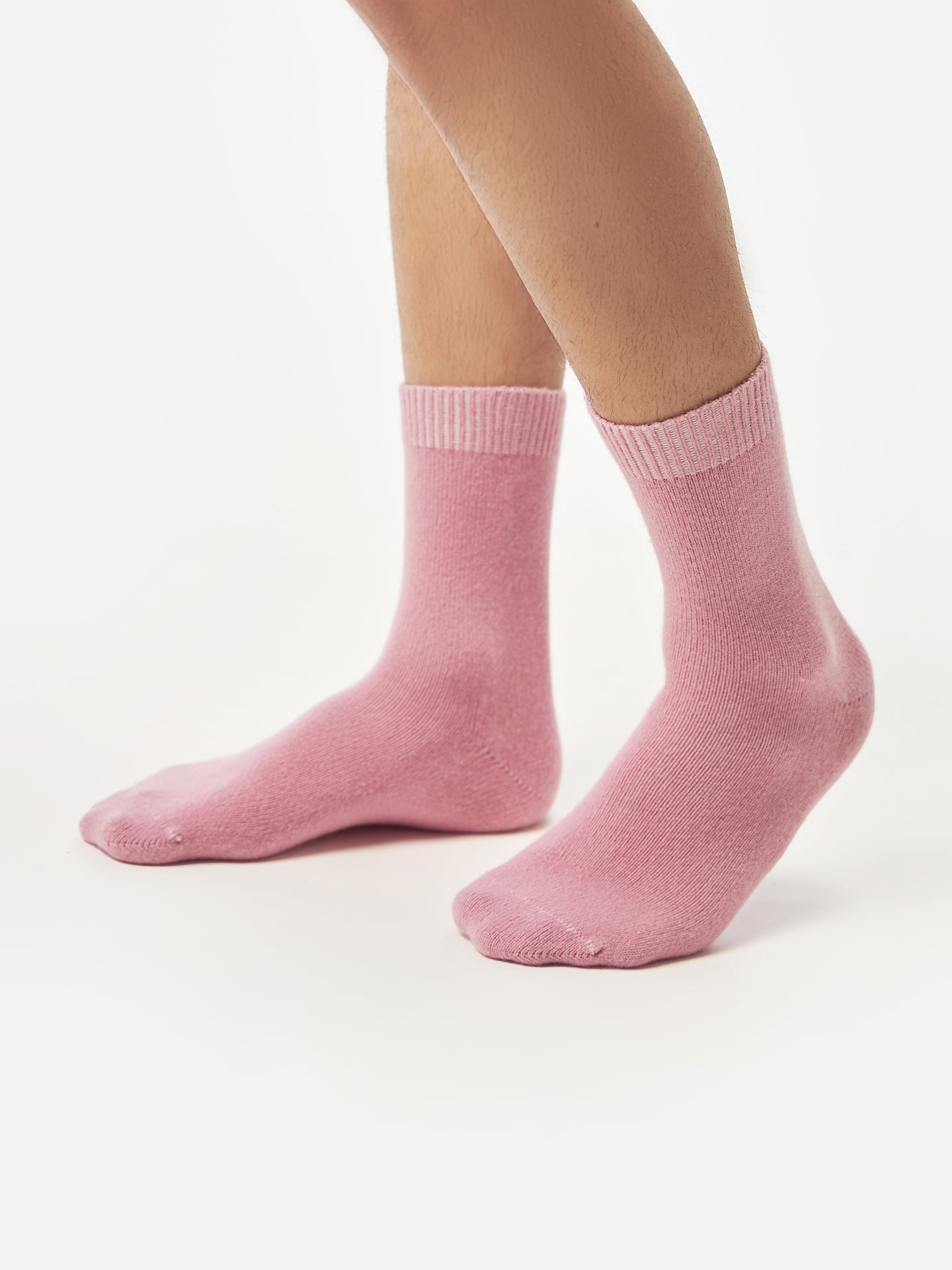 Unisex Kaschmir Rippenstrick-Bettsocken Orchid Smoke - Gobi Cashmere