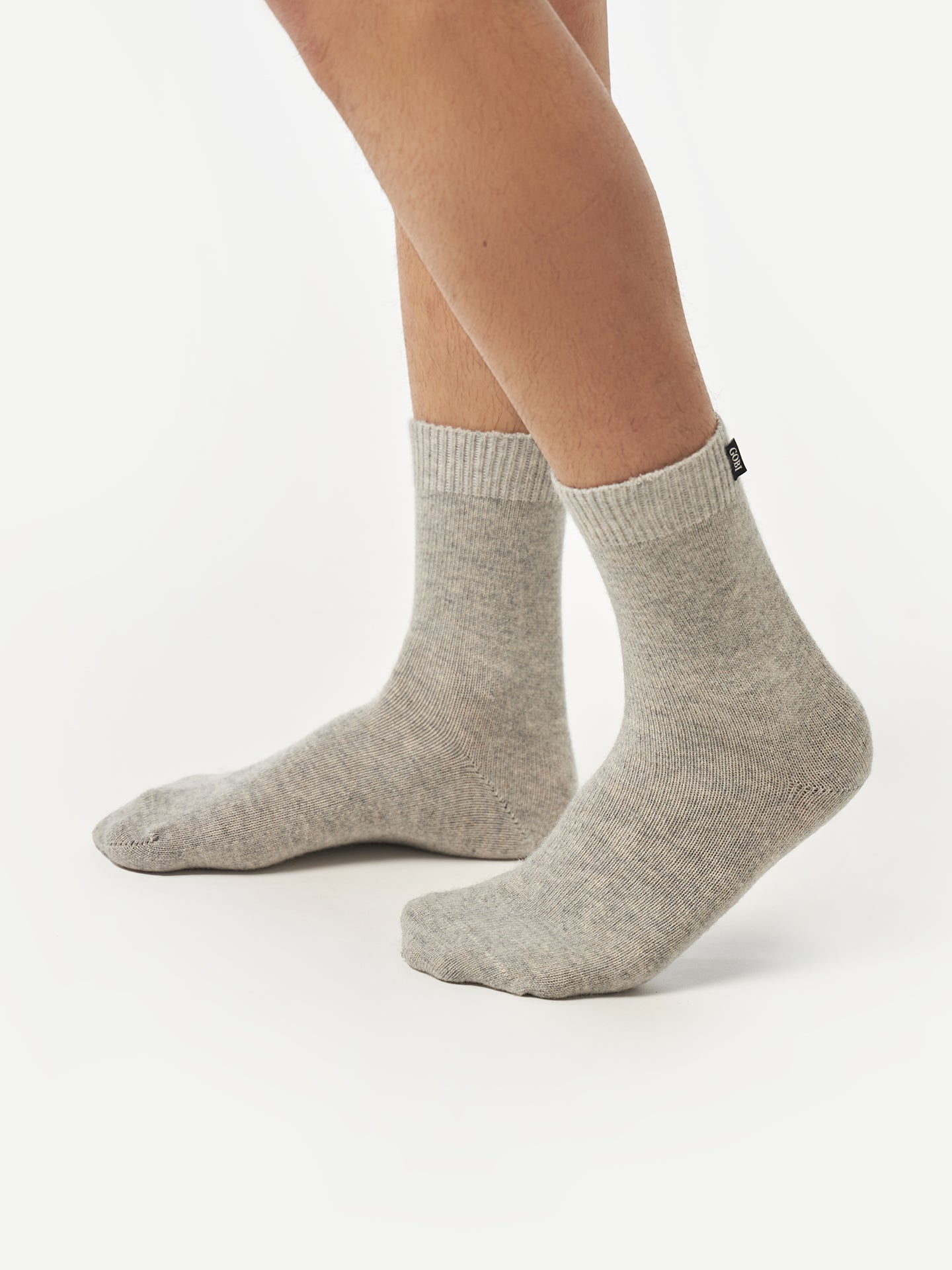 Unisex Kaschmir Rippenstrick-Bettsocken Dämmerung Blau - Gobi Cashmere