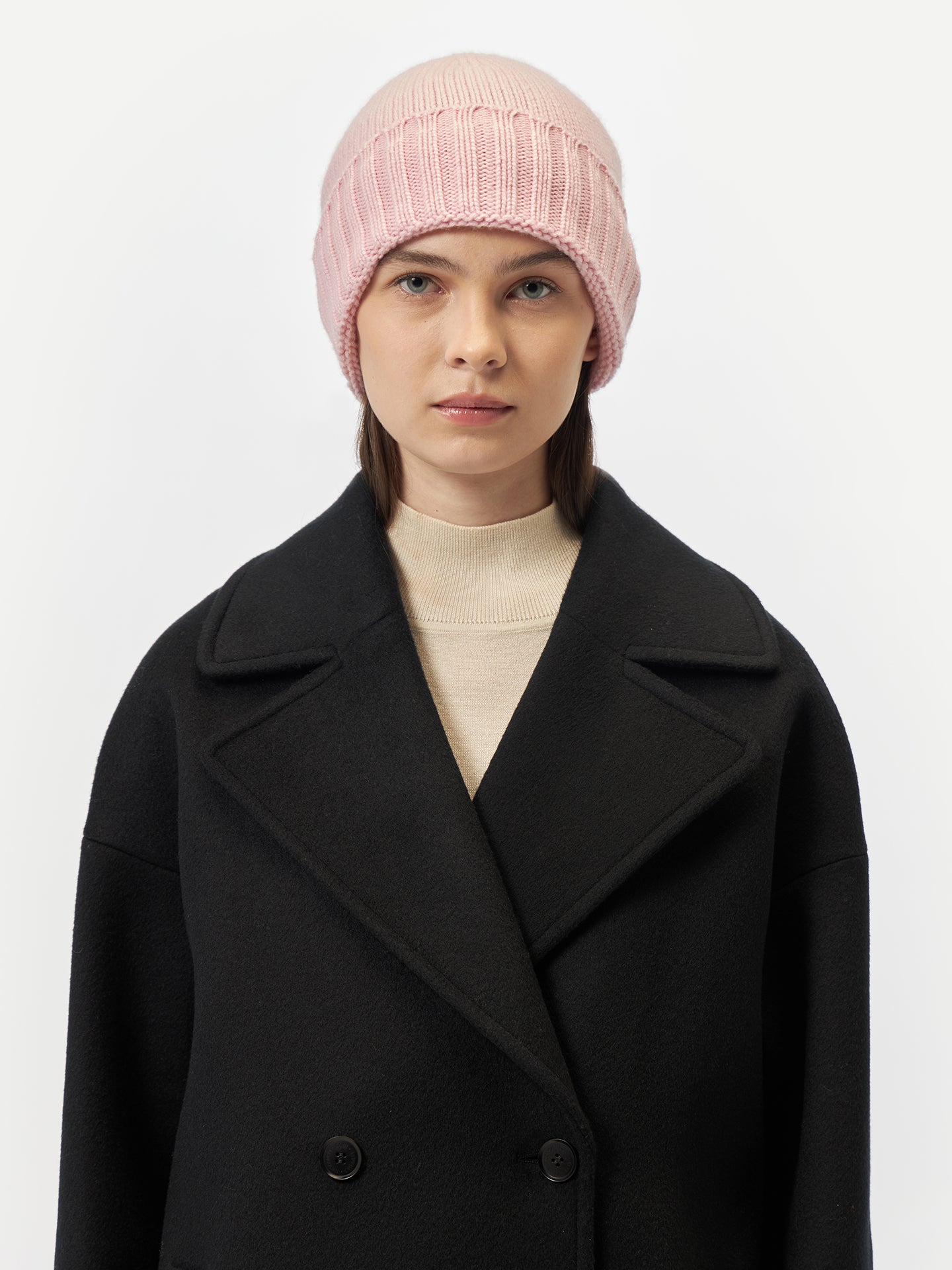 Rippenstrick Kaschmir Mütze /Unisex/