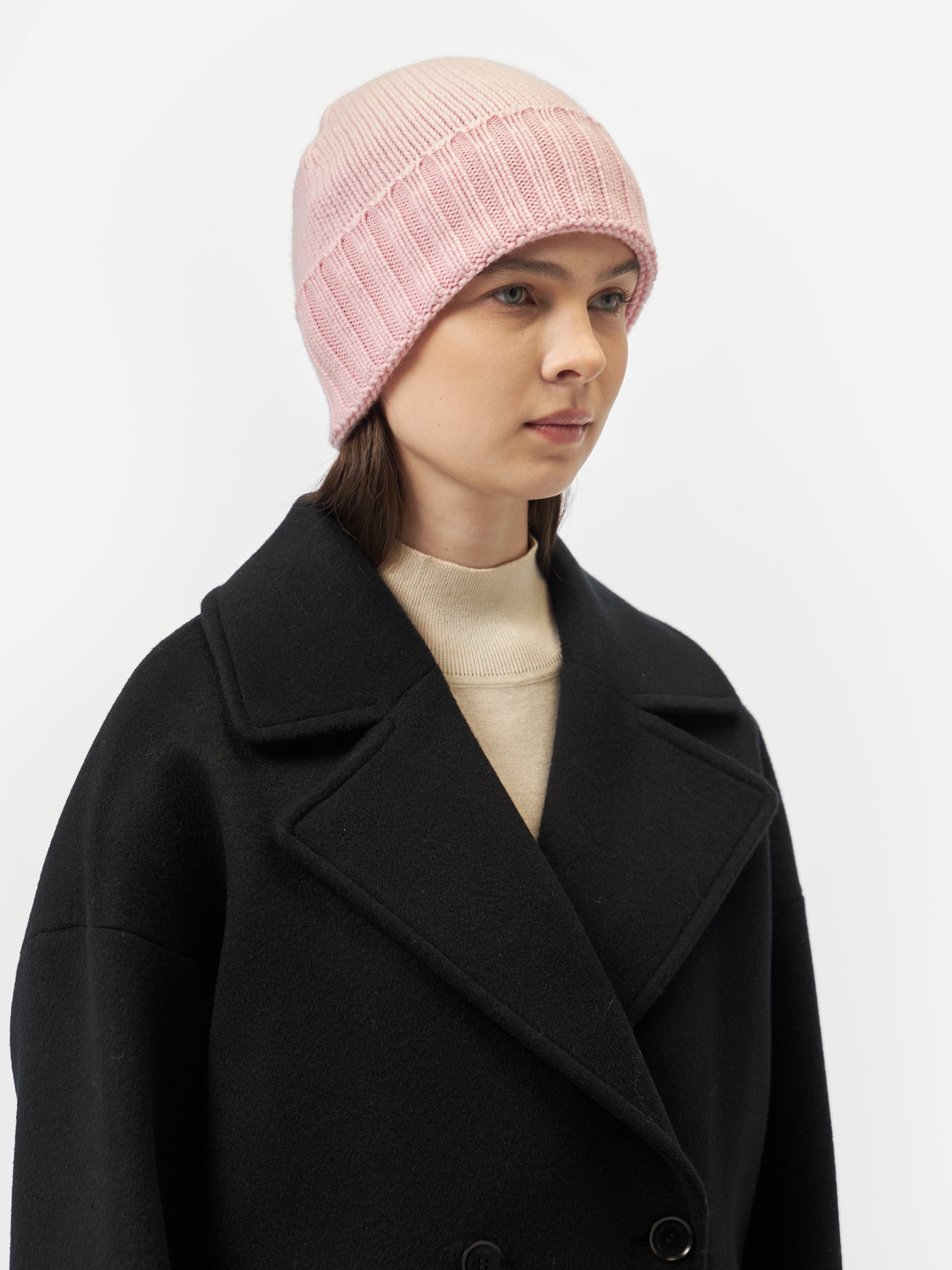 Rippenstrick Kaschmir Mütze /Unisex/
