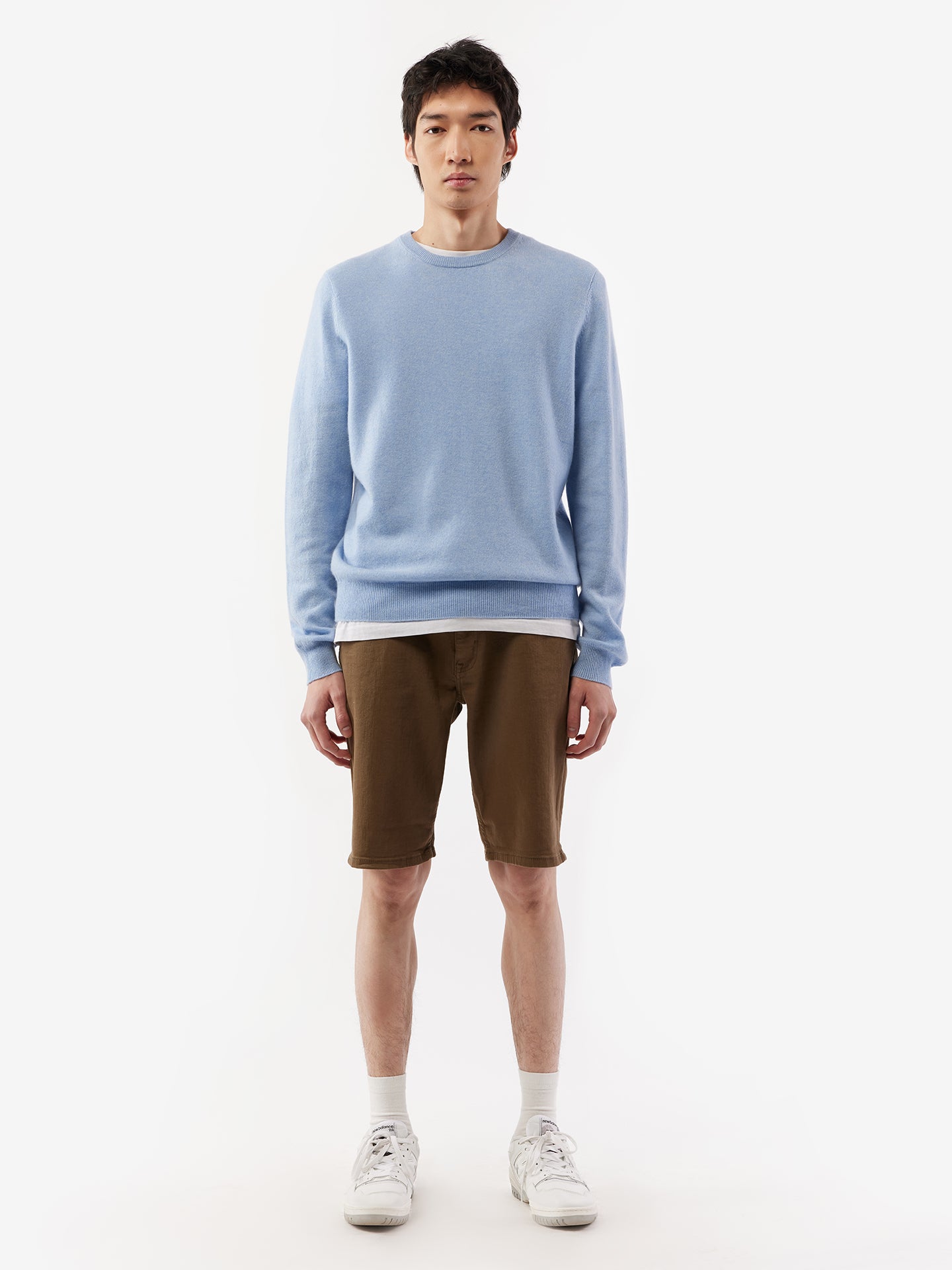Basic Kaschmirpullover mit R-Ausschnitt
