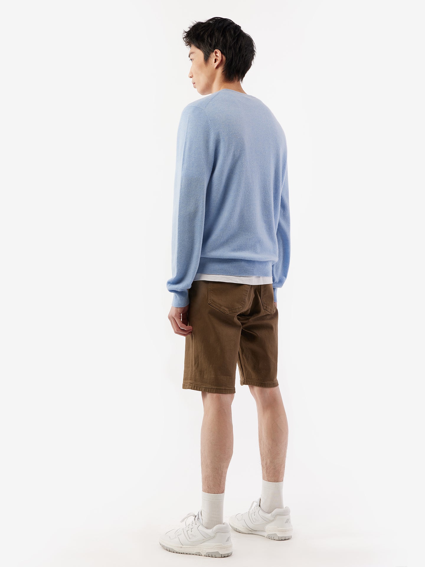 Basic Kaschmirpullover mit R-Ausschnitt