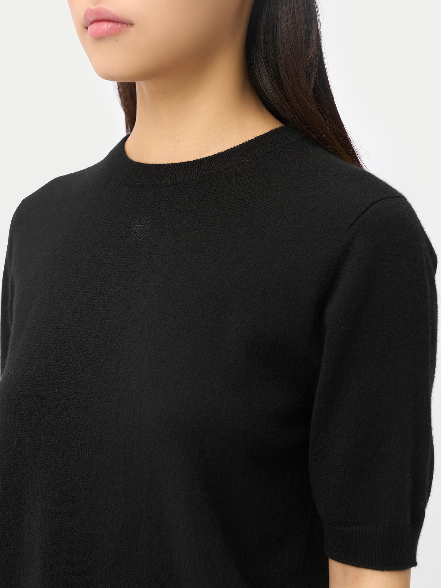 Kaschmir-Pullover mit kurzen Ärmeln