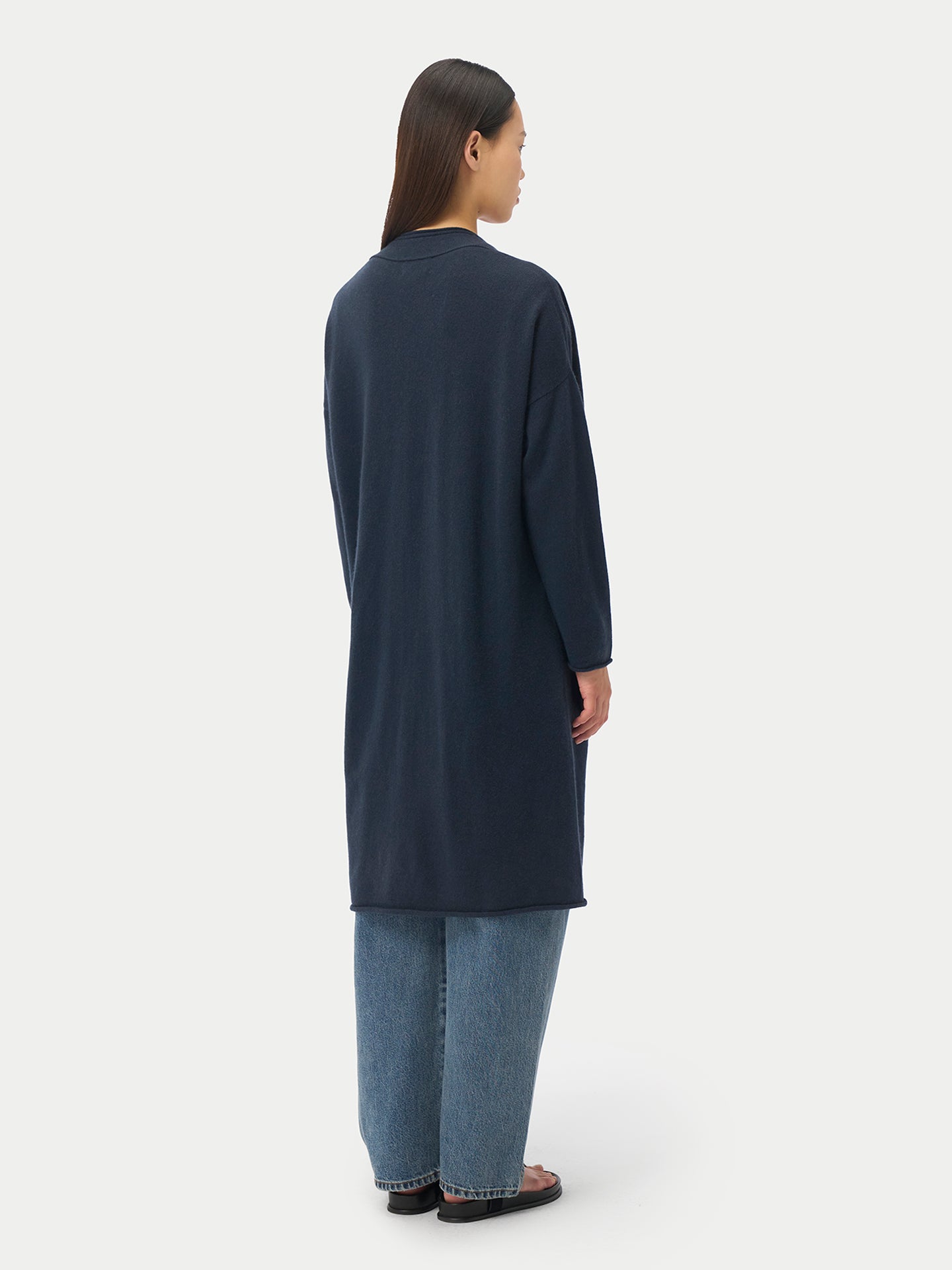 Kaschmir Strickjacke mit offenem Vorderteil