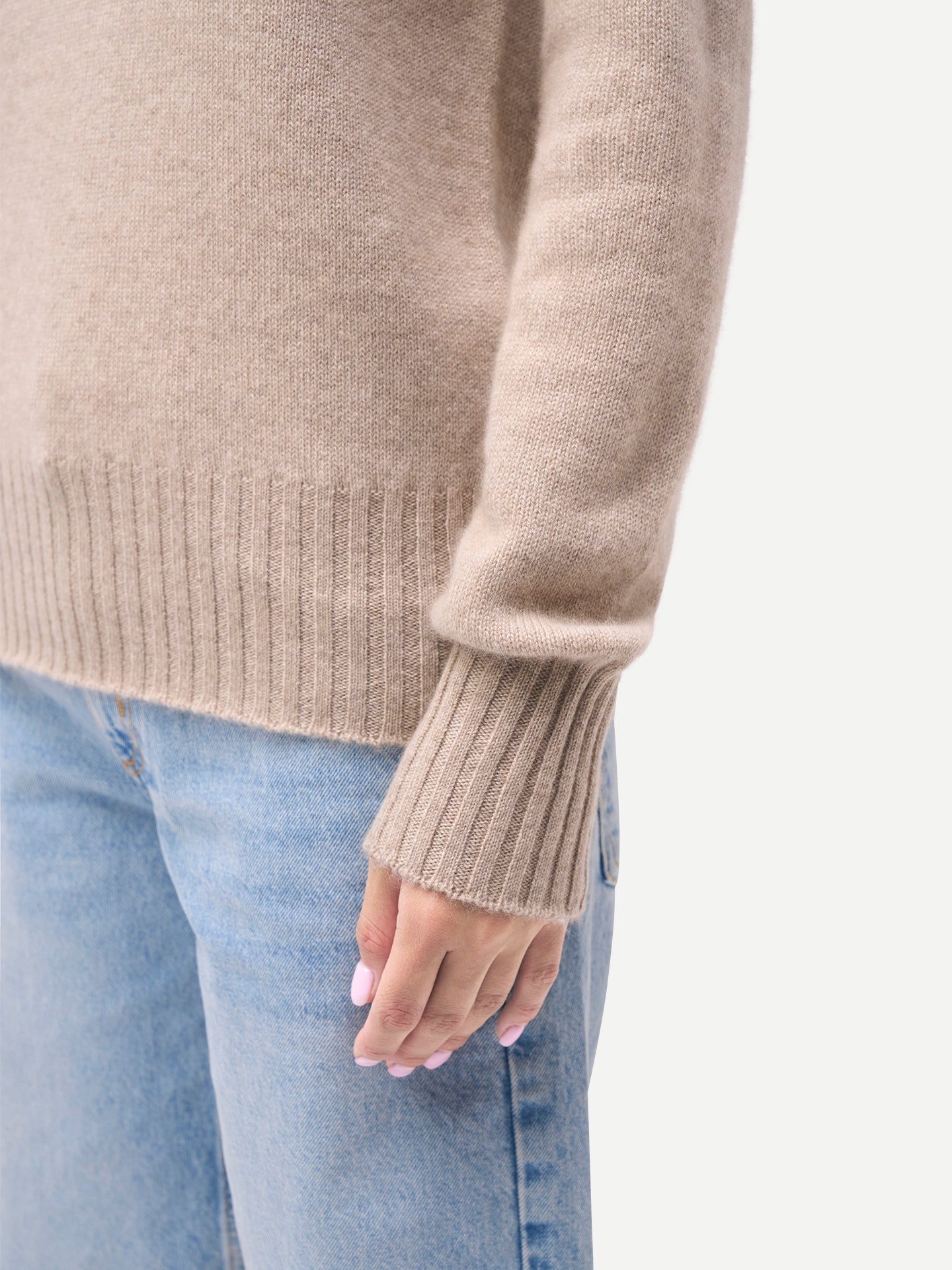 Kaschmir-Pullover mit Umklapp-Rollkragen