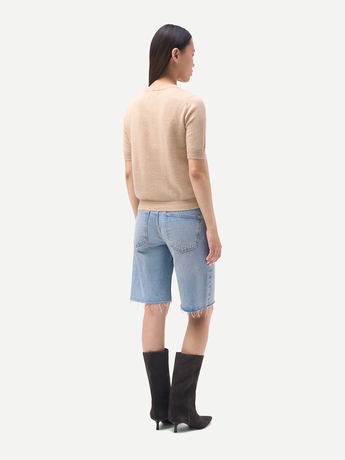 Kaschmir-Pullover mit kurzen Ärmeln