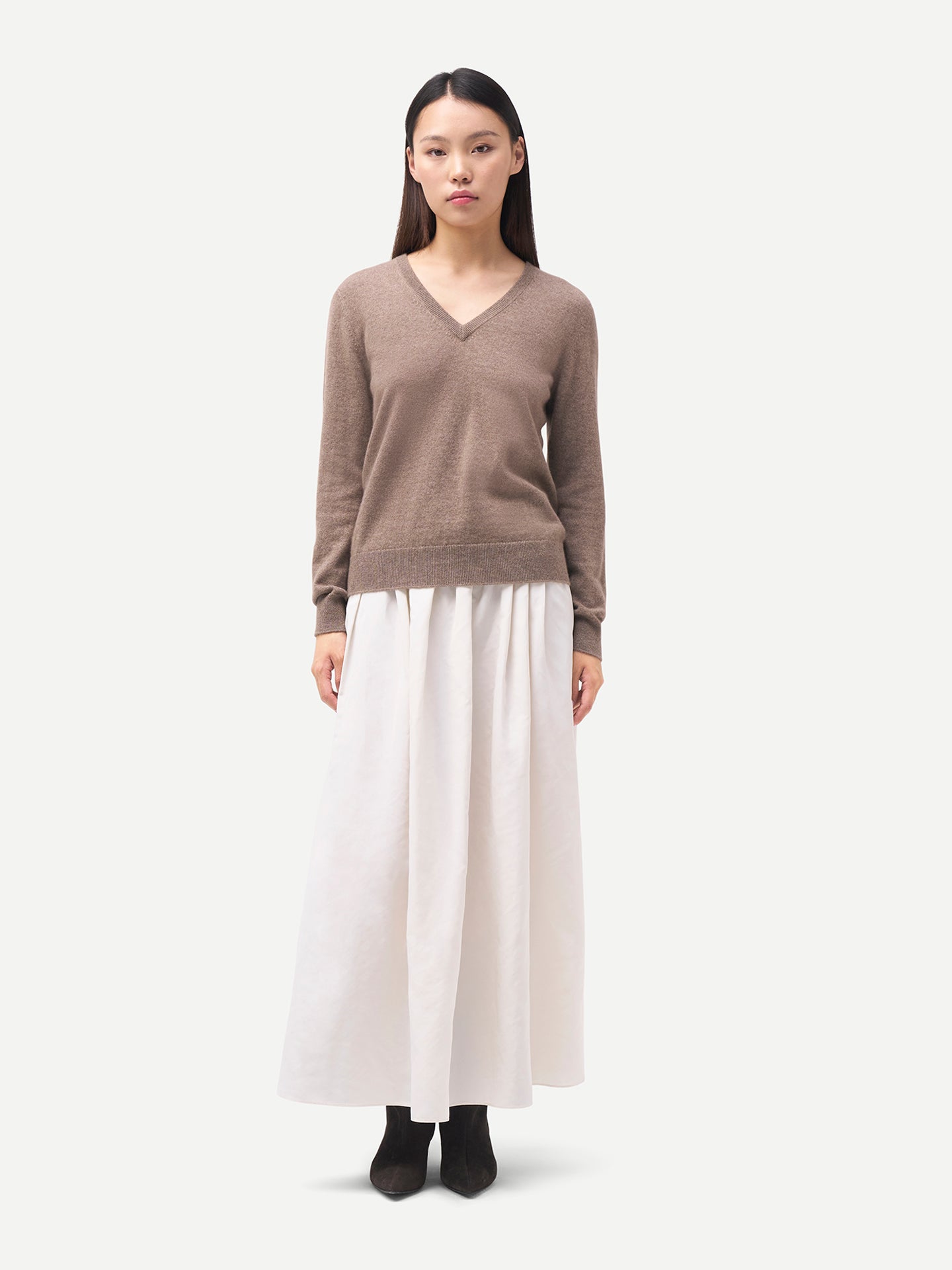 Damen Kaschmirpullover mit V-Ausschnitt