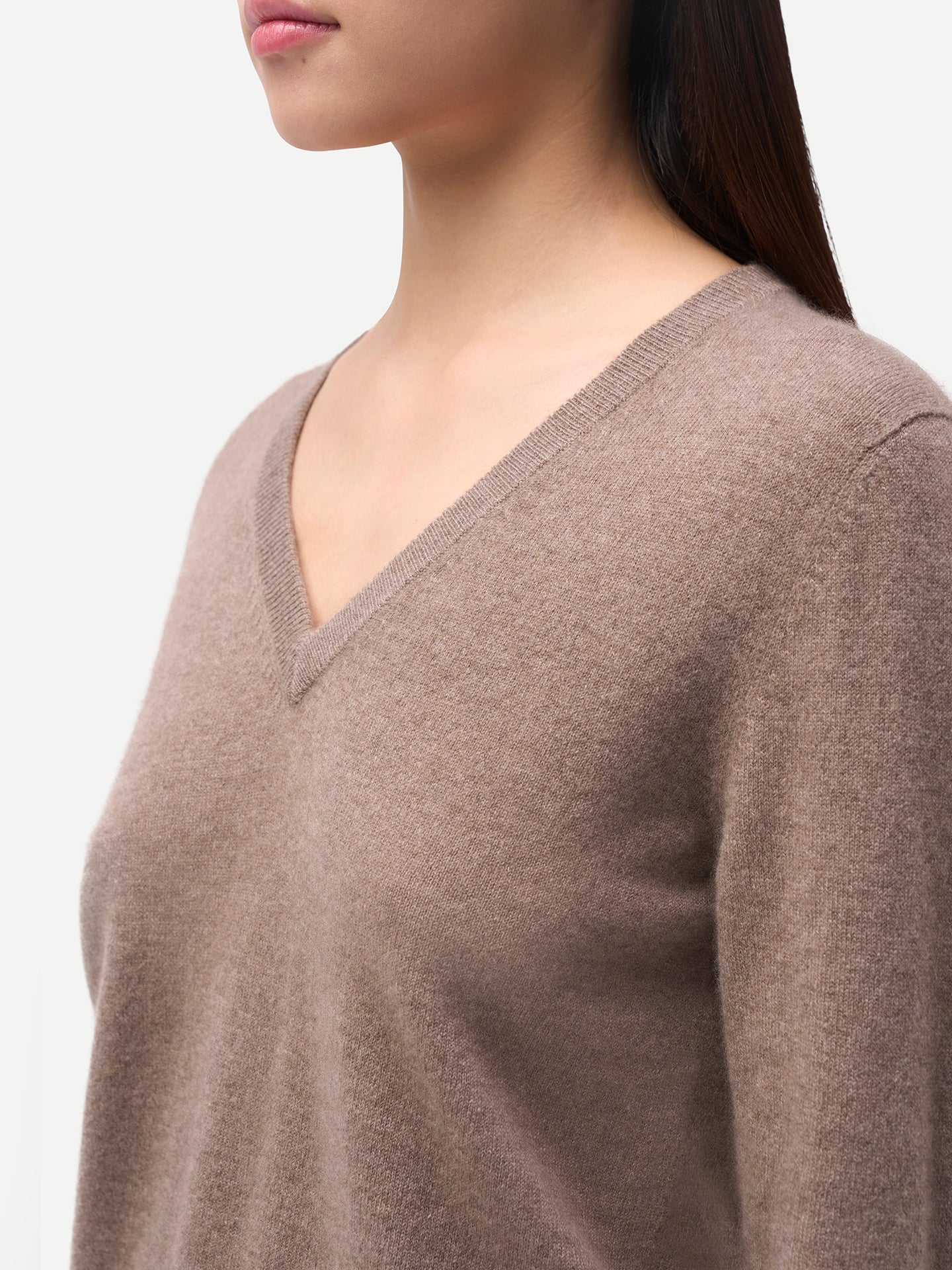 Damen Kaschmirpullover mit V-Ausschnitt