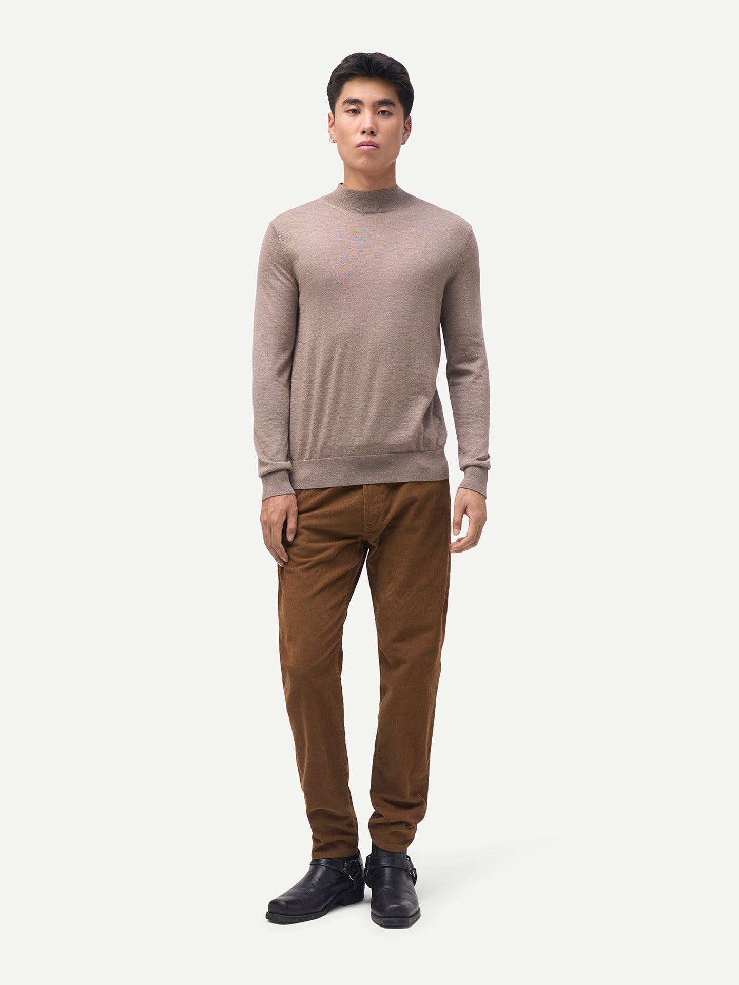 Herren Kaschmir-Seide Pullover mit Stehkragen