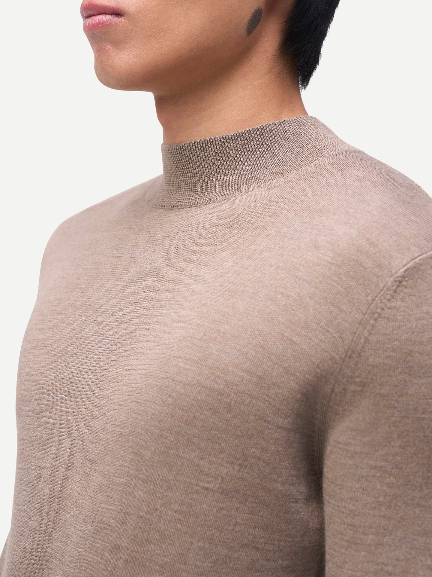 Herren Kaschmir-Seide Pullover mit Stehkragen