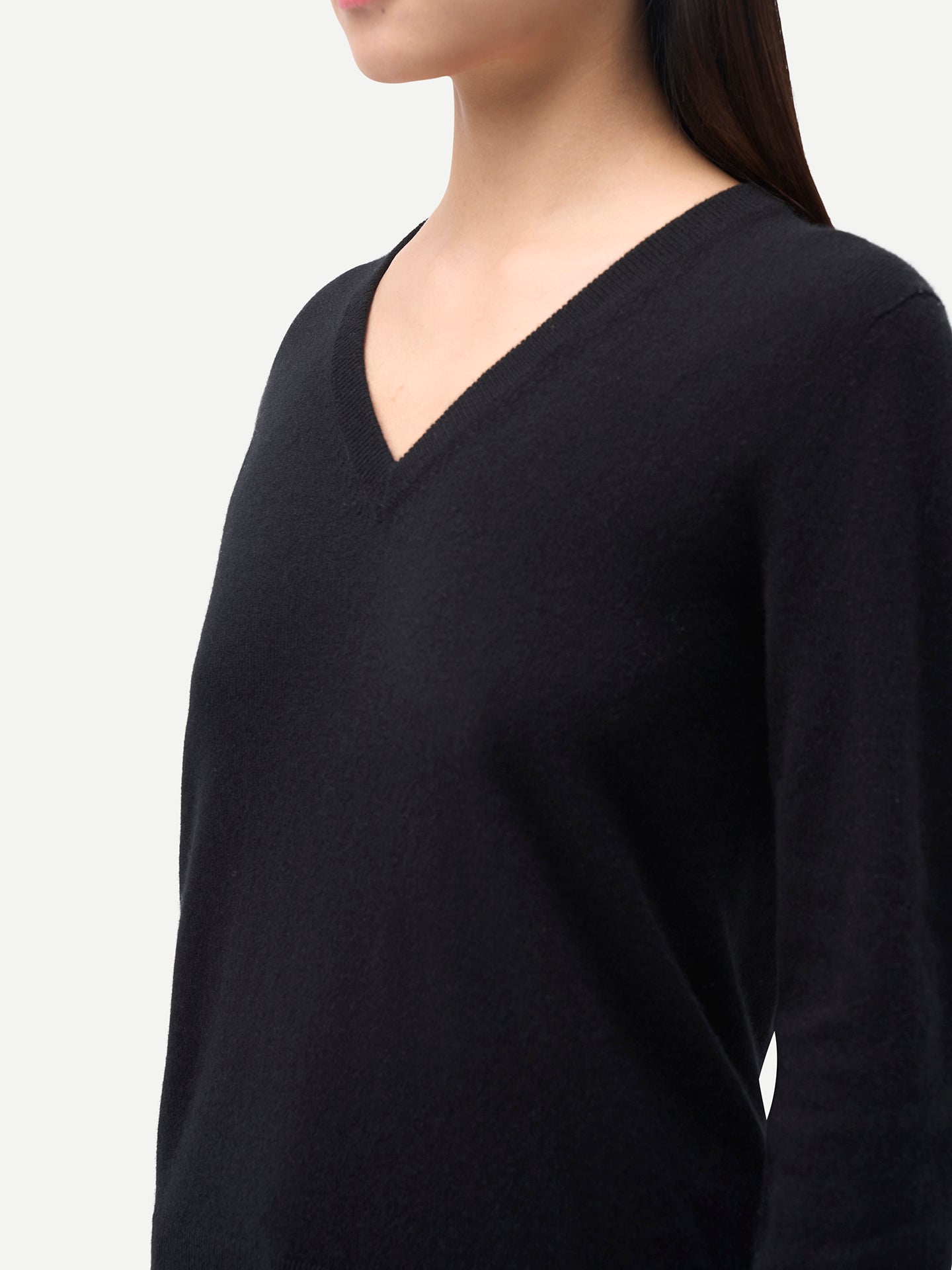 Damen Kaschmirpullover mit V-Ausschnitt